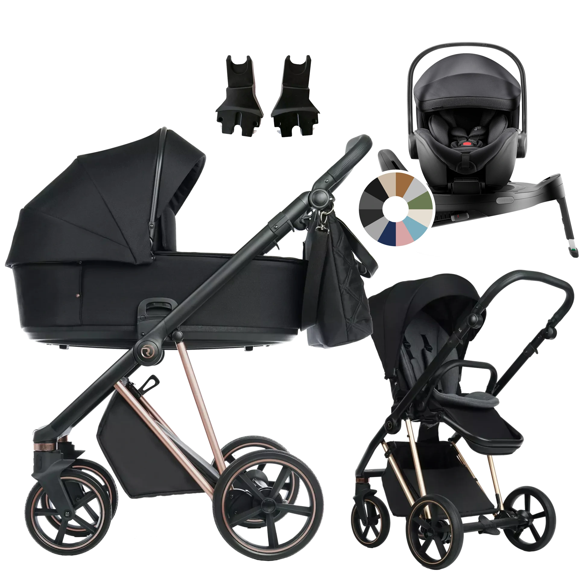 Roan Ivi 2.0 + Britax Römer Baby-Safe Pro + baza Vario 5Z +GRATIS - 4w1 | Raven Rosegold