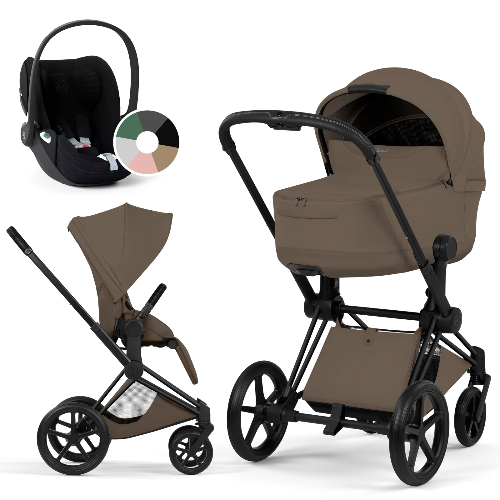 Cybex Priam 5.0 - wózek 3w1 | Coconut Brown - Matt Black (Style)