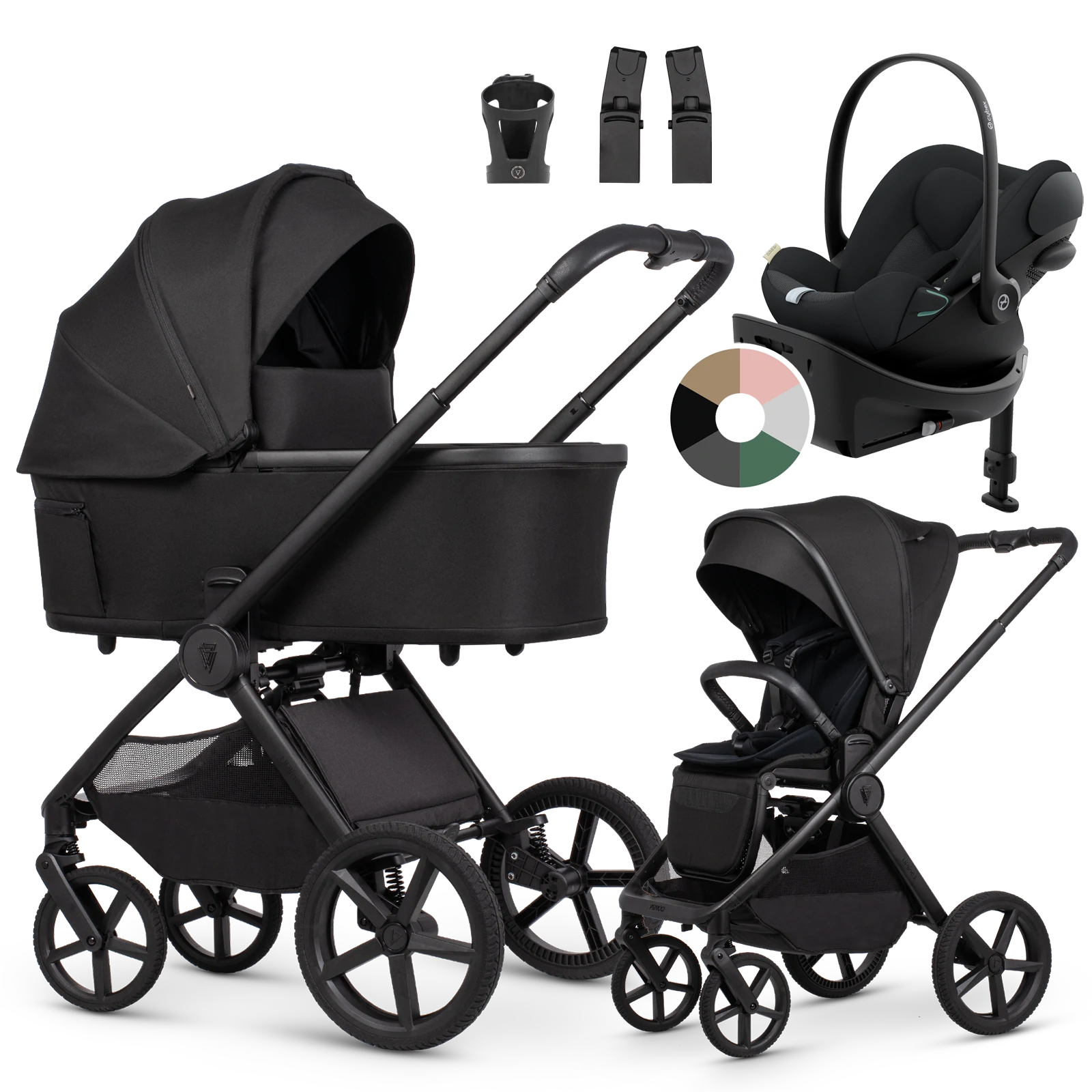 Venicci Upline 3 + Cybex Cloud G3 + baza G3 + AKCESORIA - 4w1 | Onyx