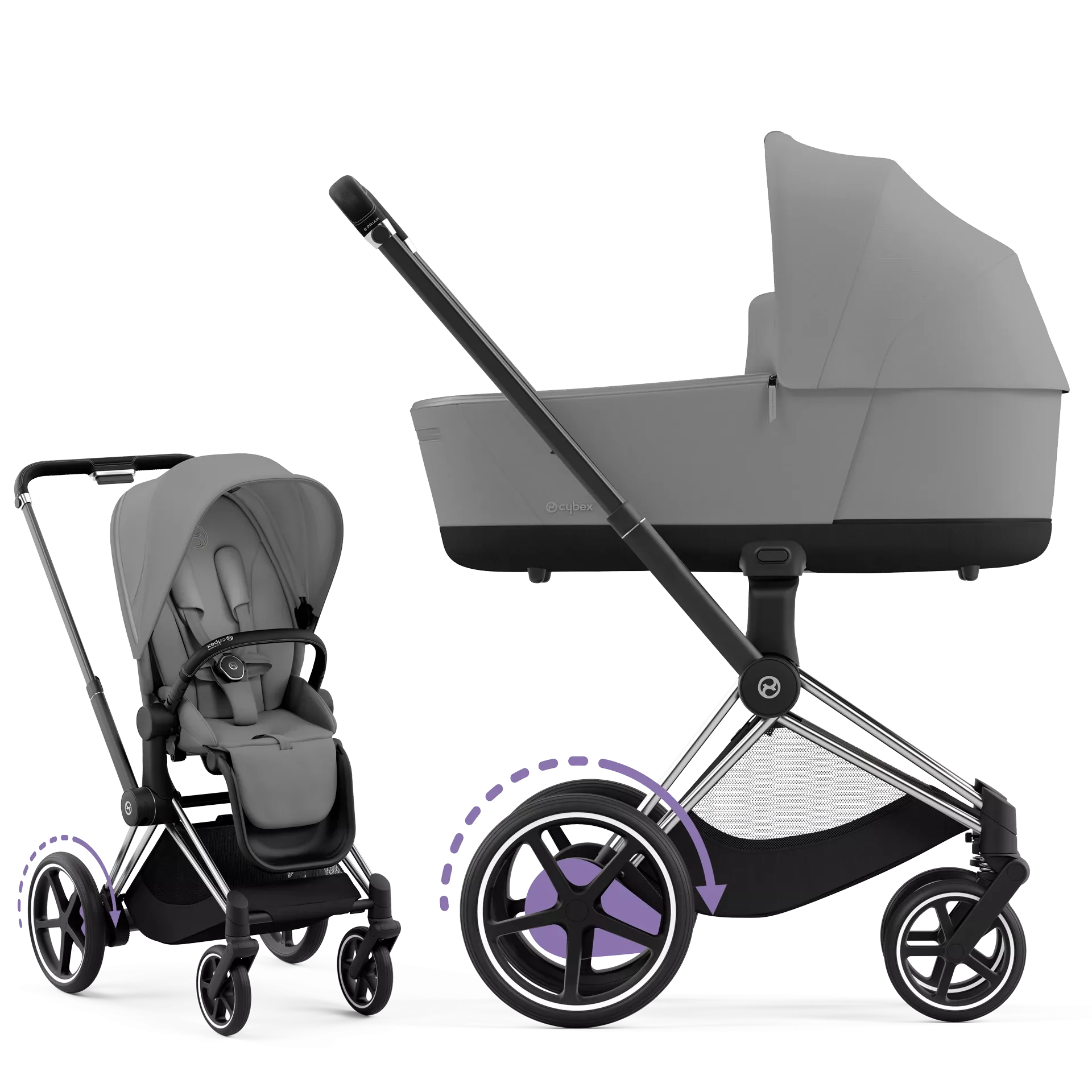 Cybex e-Priam 4.0 - 2w1 | Mirage Grey (Chrome Black Frame)