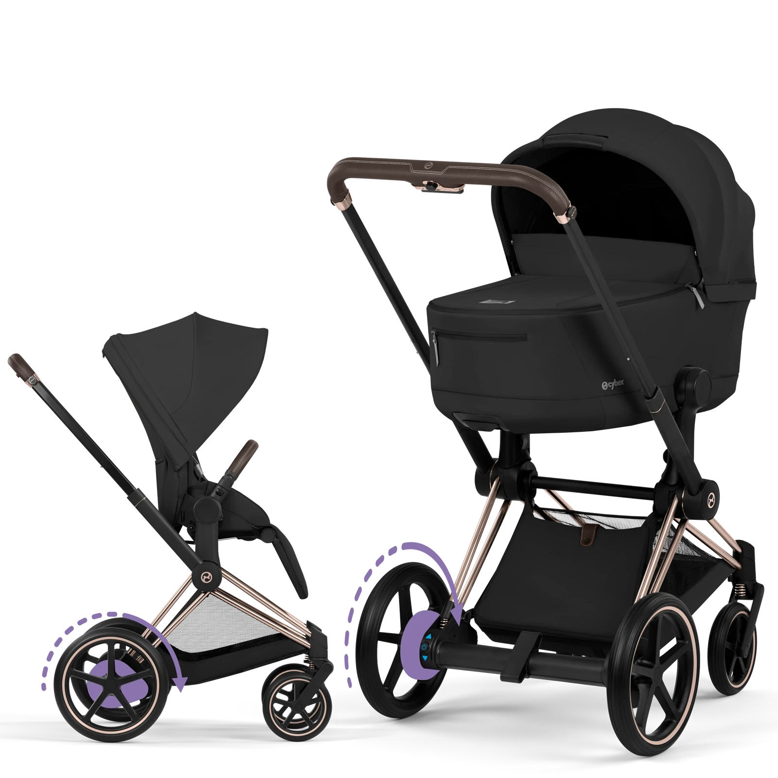 Cybex e-Priam 5.0 - wózek 2w1 | Sepia Black - Rosegold (Comfort)
