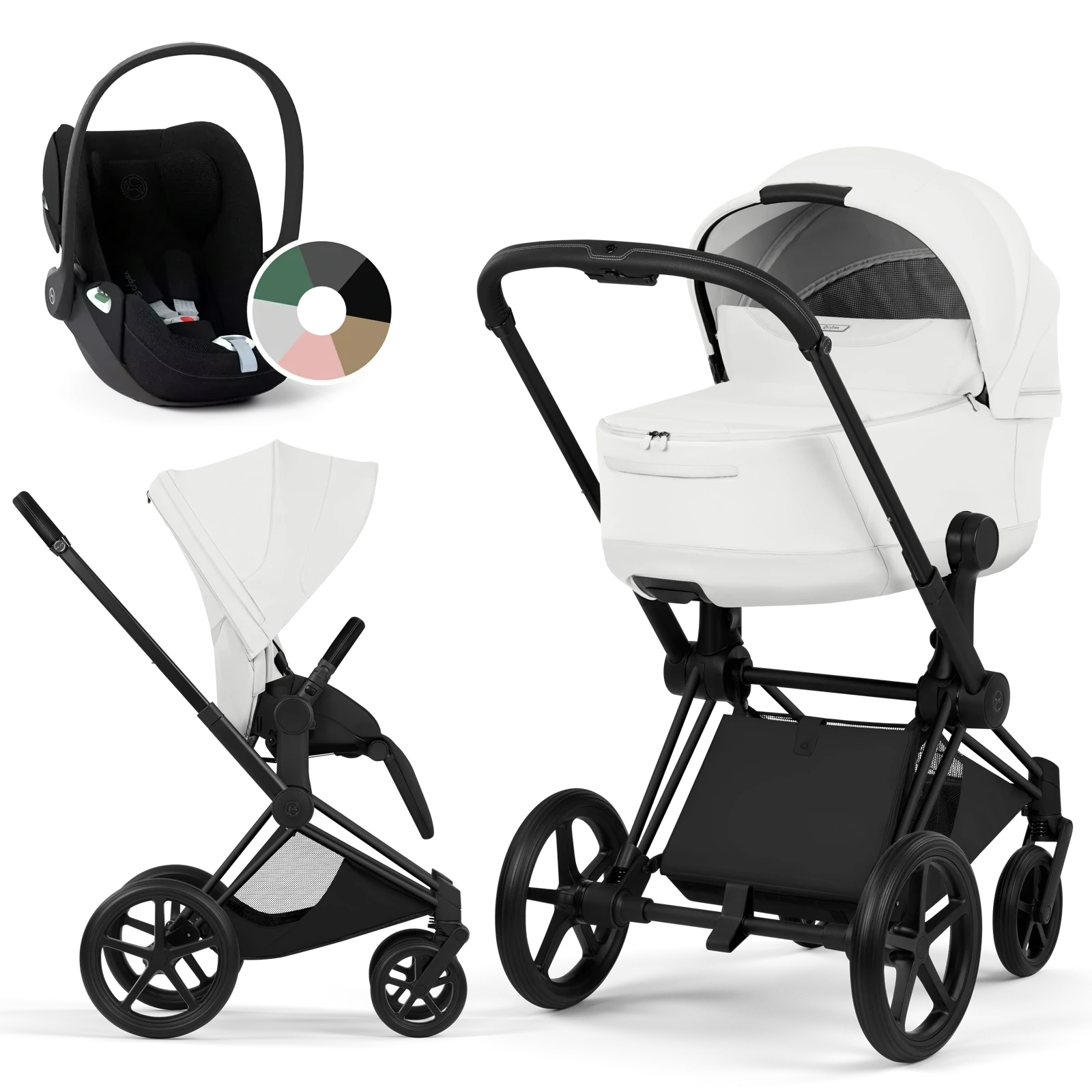 Cybex Priam 5.0 - wózek 3w1 | Off White - Matt Black (Style)