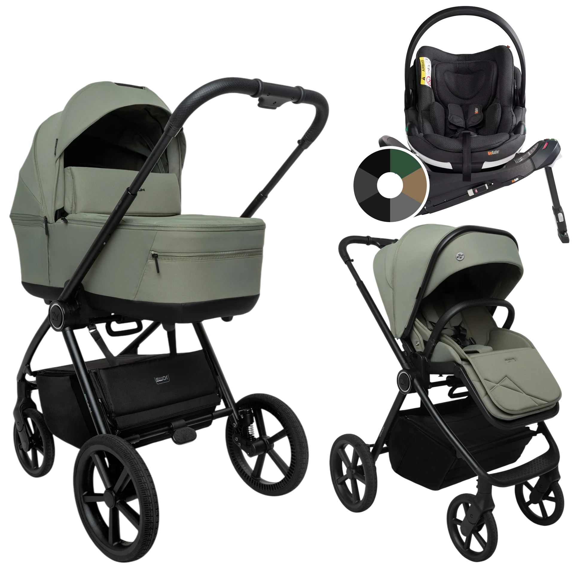 Muuvo One + BeSafe Go Beyond + baza Beyond +GRATIS - 4w1 | Olive