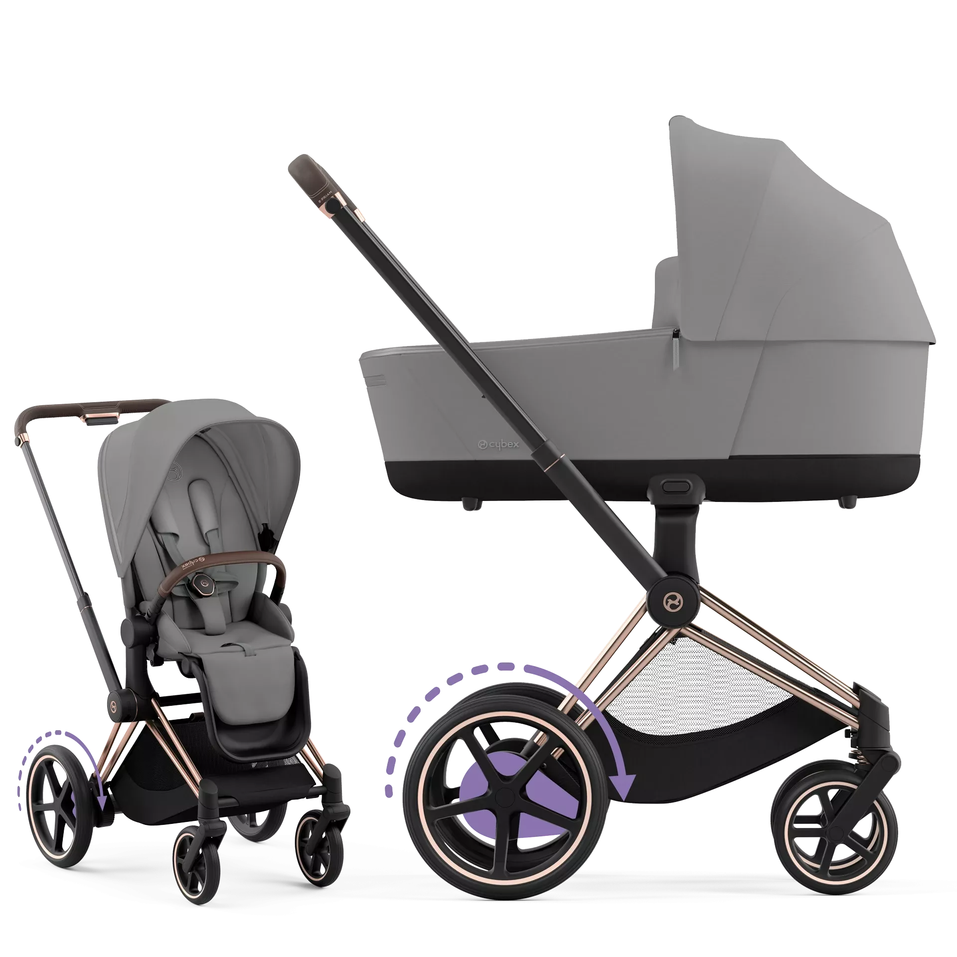 Cybex e-Priam 4.0 - 2w1 | Mirage Grey (Rosegold Frame)
