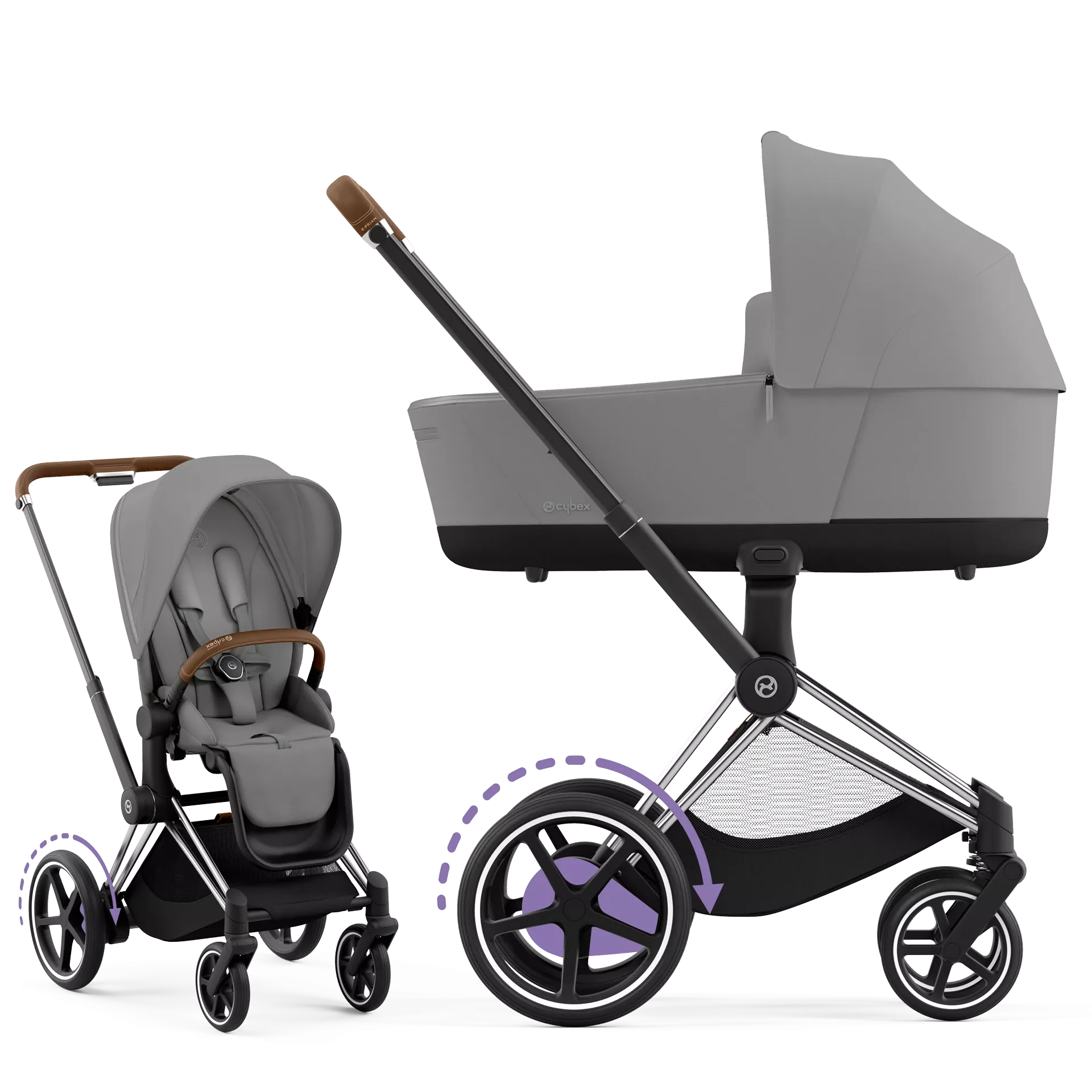 Cybex e-Priam 4.0 - 2w1 | Mirage Grey (Chrome Brown Frame)