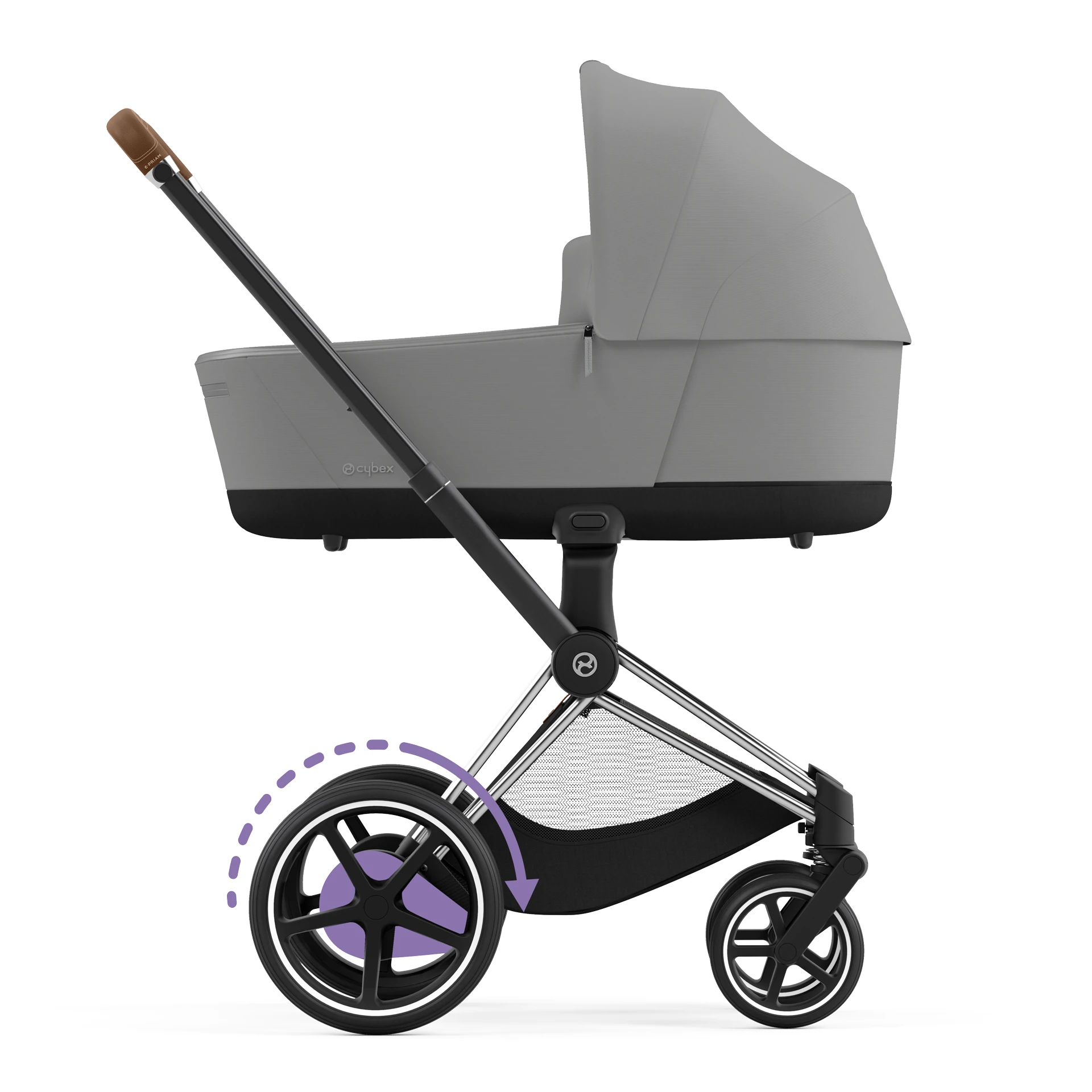 Cybex e-Priam 4.0 - 2w1 | Mirage Grey (Chrome Brown Frame) Cybex e-Priam 4.0 - 2w1 | Mirage Grey (Chrome Brown Frame)