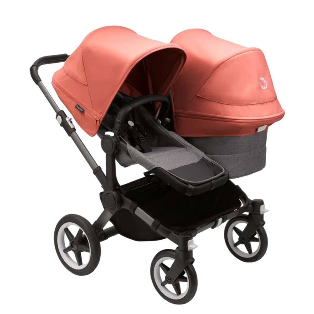 Bugaboo Donkey 5 Duo | Graphite-Grey Melange-Sunrise Red