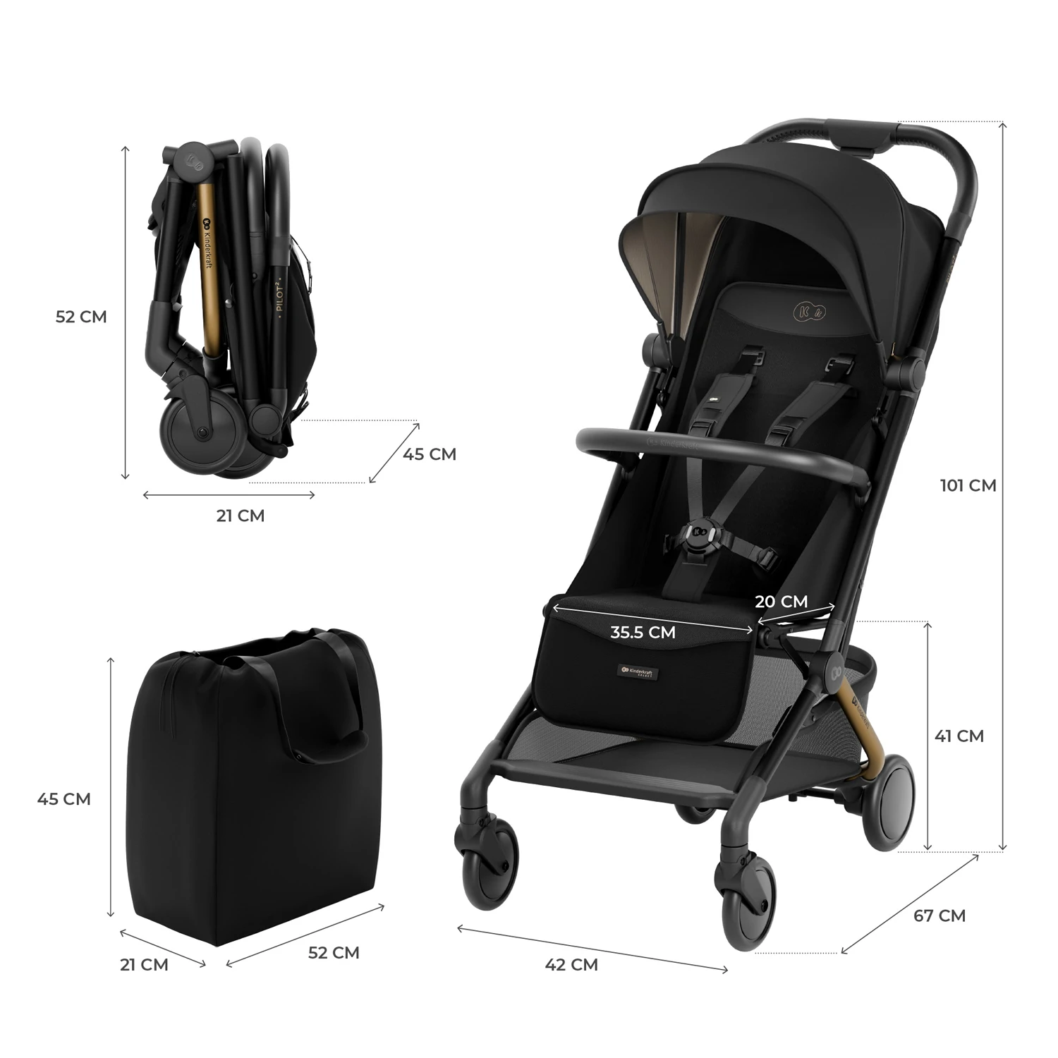 Kinderkraft Pilot 2 | Midnight Black Kinderkraft Pilot 2 | Midnight Black
