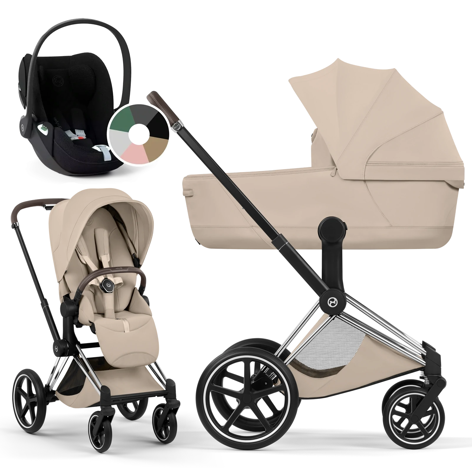 Cybex Priam 5.0 - wózek 3w1 | Cozy Beige - Chrome (Style)