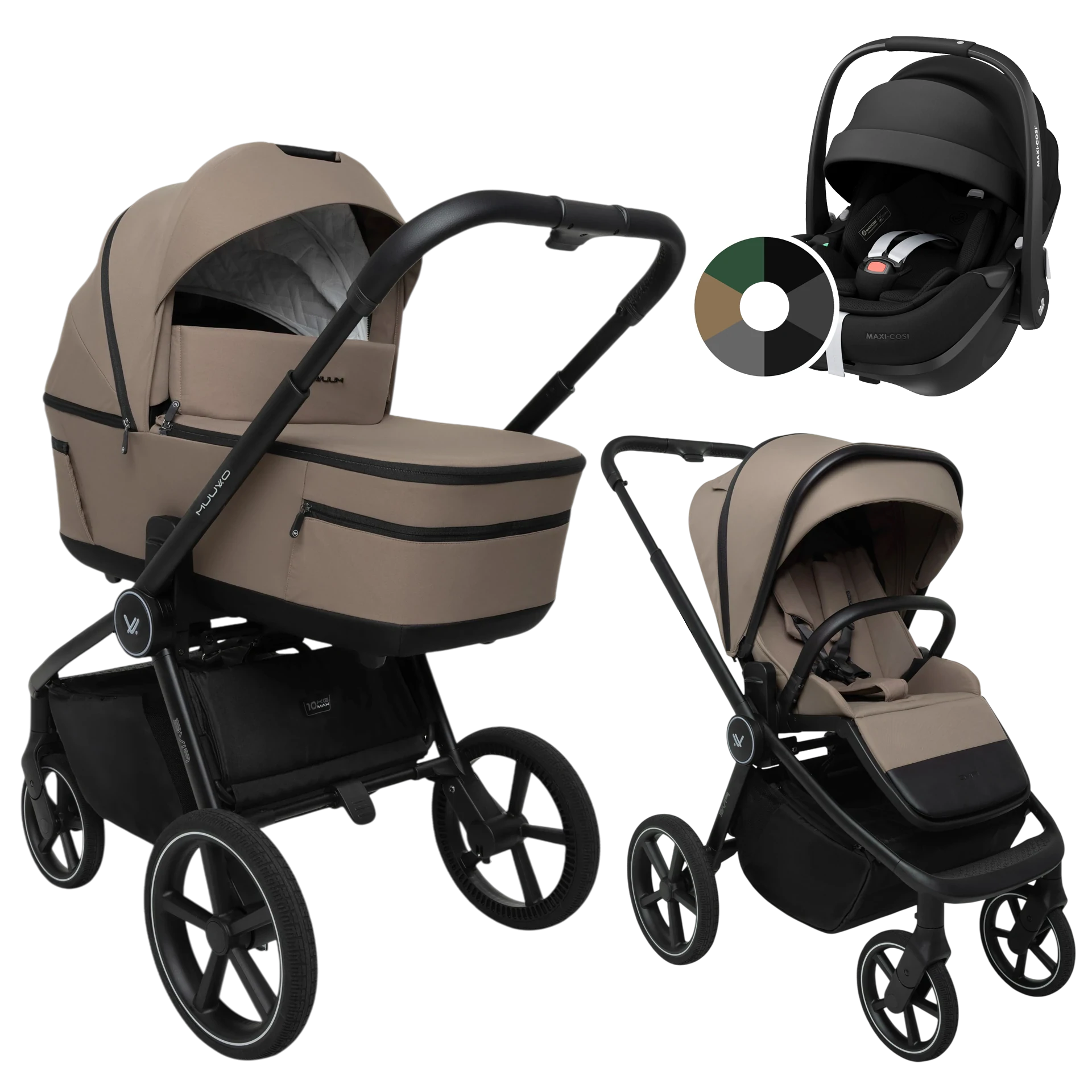Muuvo Five + Maxi-Cosi Pebble 360 Pro2 +GRATIS - 3w1 | Mokka