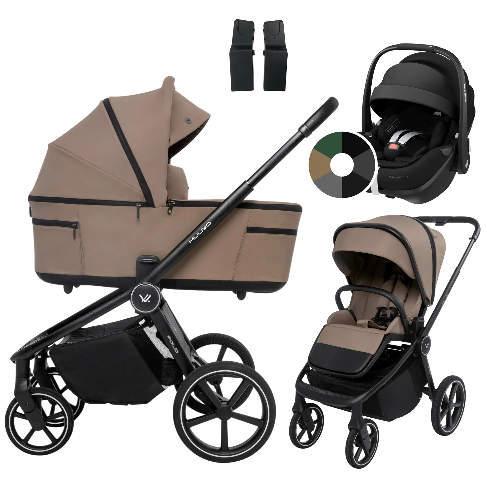 Muuvo Fold + Maxi-Cosi Pebble 360 Pro2 + GRATIS - 3w1 | Mokka