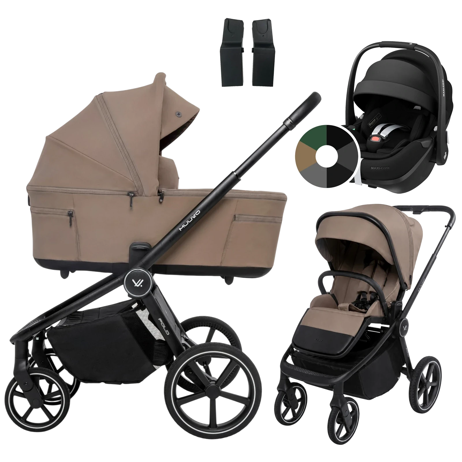 Muuvo Fold + Maxi-Cosi Pebble 360 Pro2 + GRATIS - 3w1 | Mokka