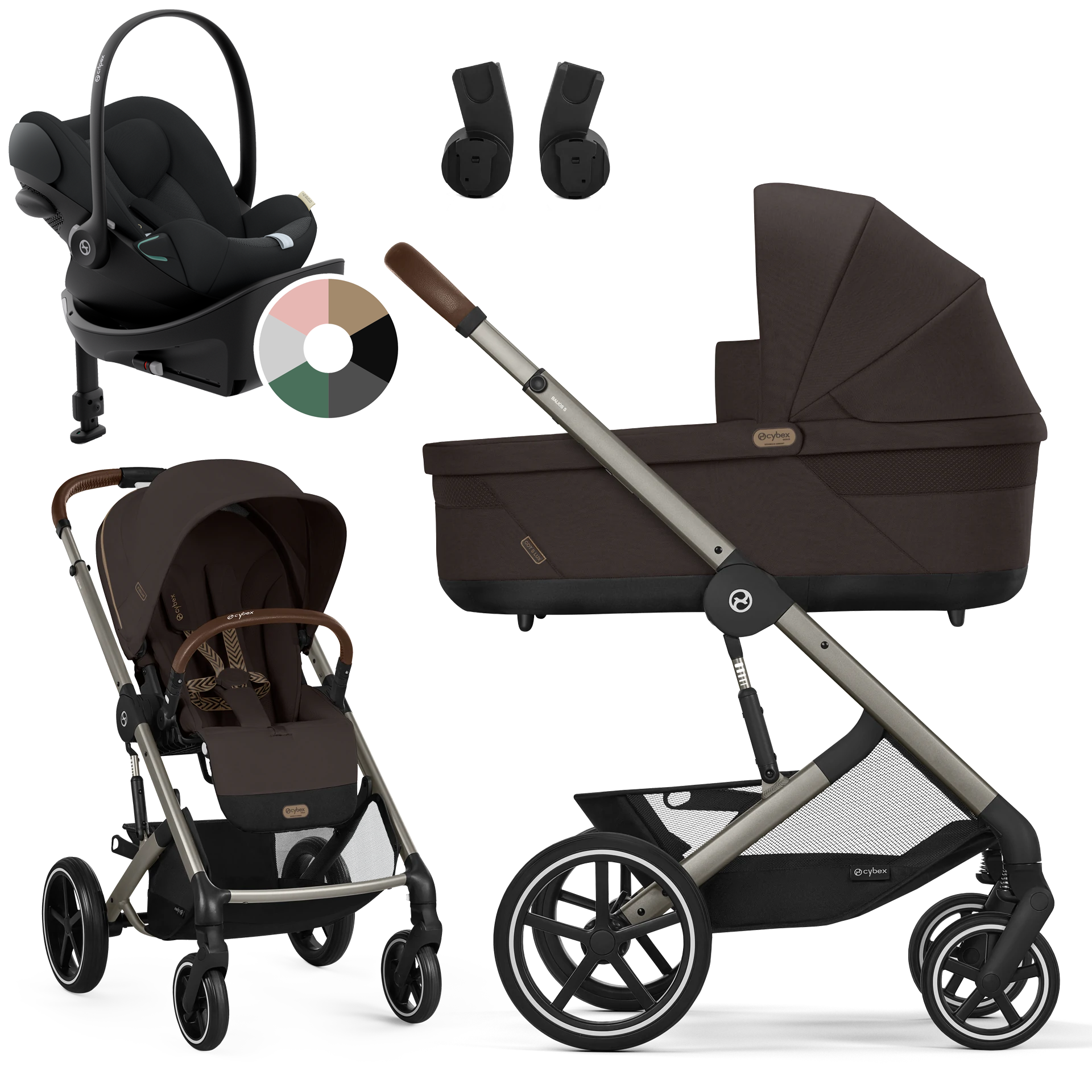 Cybex Balios S Lux + Cybex Cloud G + baza G - 4w1 | Chocolate Brown
