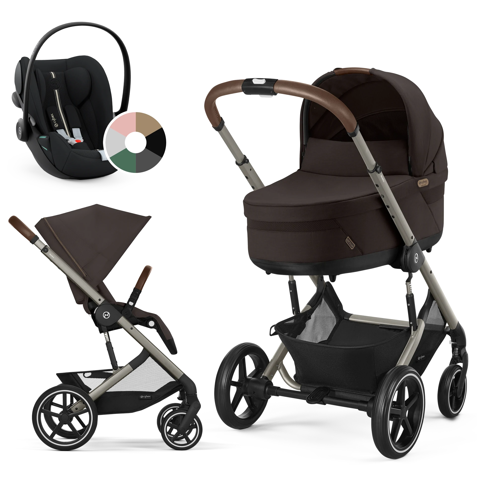 Cybex Balios S Lux + Cybex Cloud G i-Size - wózek 3w1 | Chocolate Brown