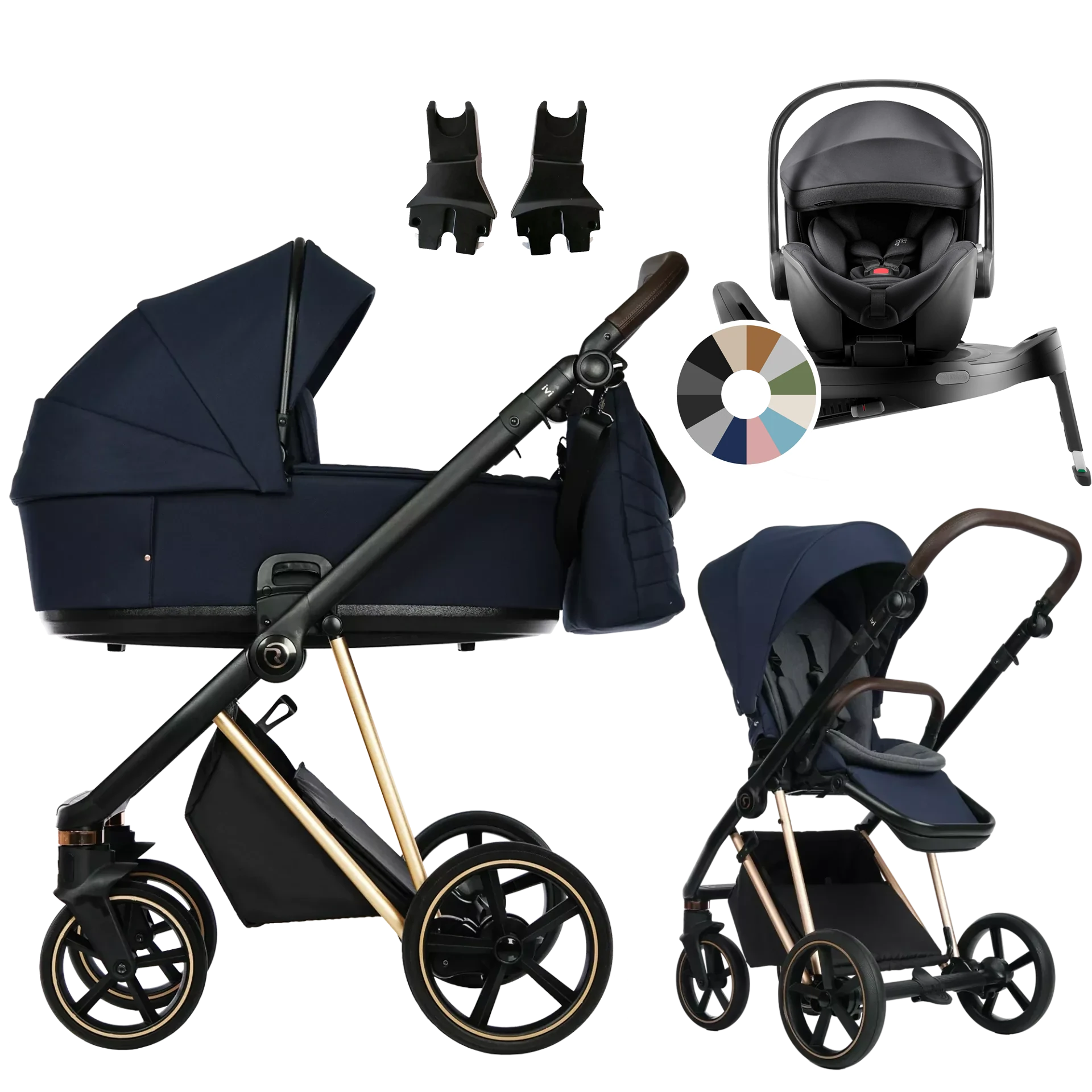 Roan Ivi 2.0 + Britax Römer Baby-Safe Pro + baza Vario 5Z +GRATIS - 4w1 | Mystic Blue Rosegold