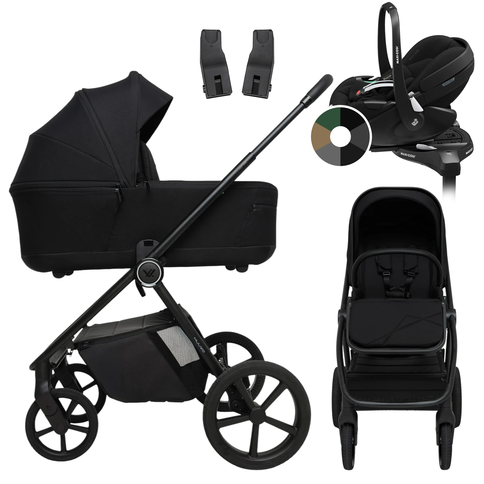 Muuvo One + Maxi-Cosi Pebble 360 Pro2 + baza +GRATIS - 4w1 | Negro