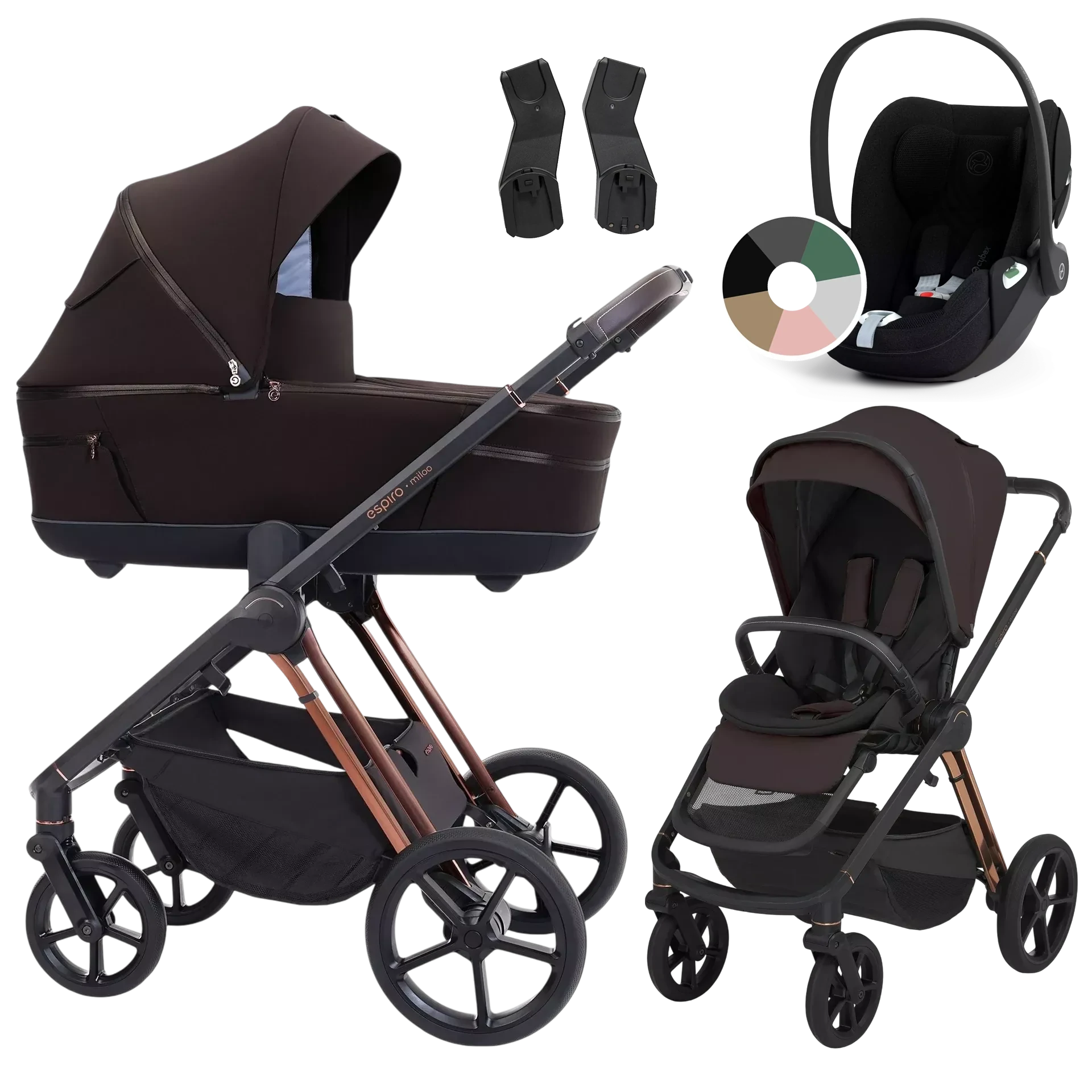Espiro Miloo + Cybex Cloud T i-Size +GRATIS - wózek 3w1 | 208 Excellent Chocolate