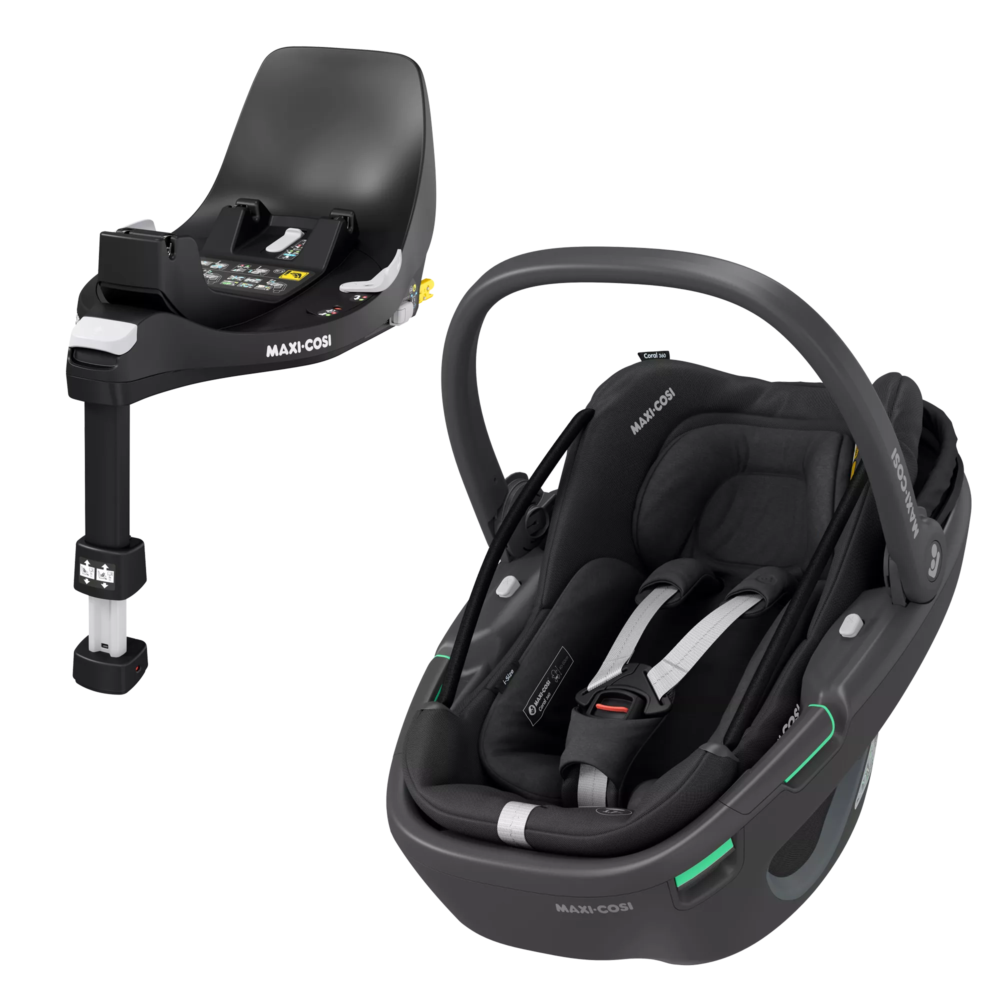 Maxi-Cosi Coral 360 + baza FamilyFix 360 Pro | Essential Black