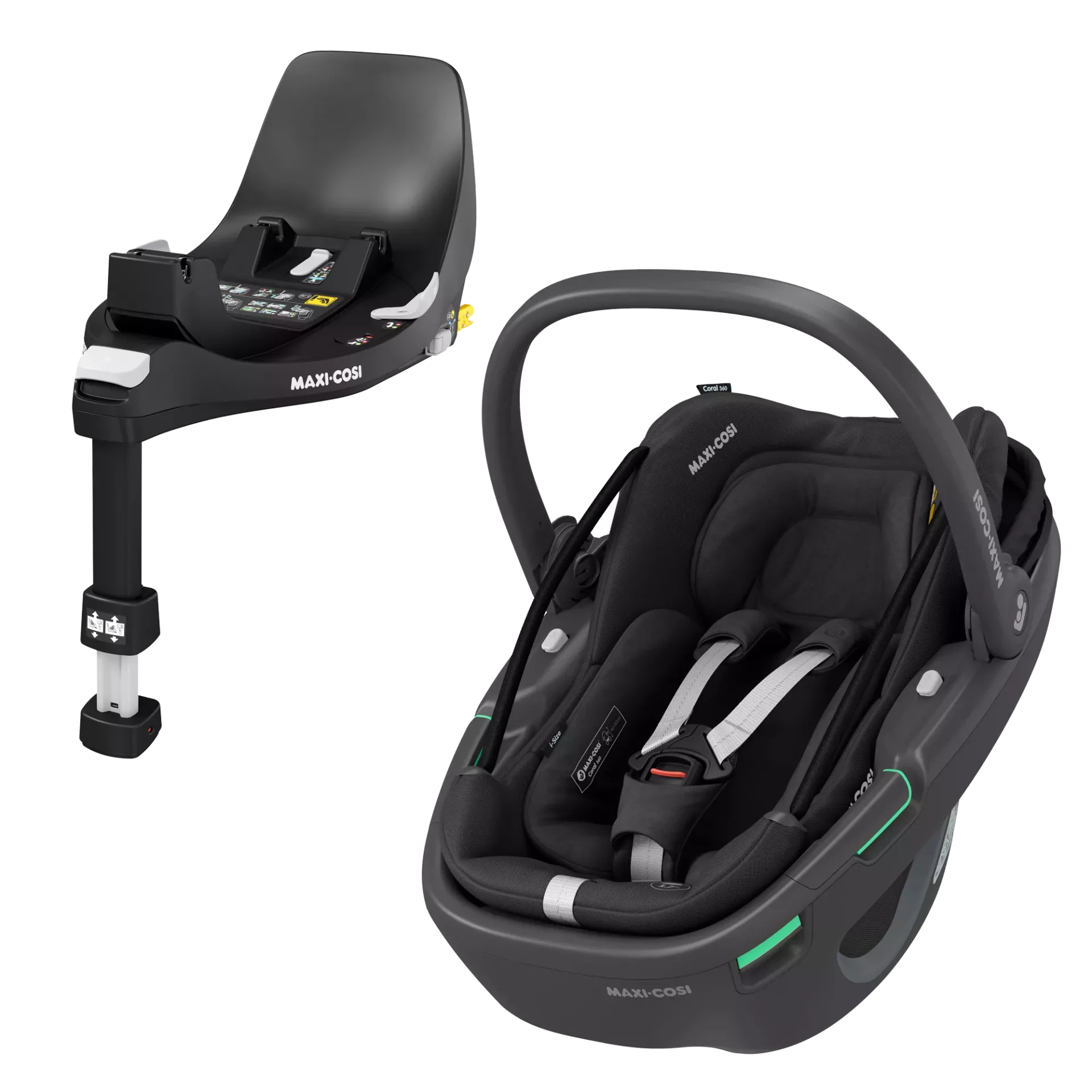 Maxi-Cosi Coral 360 + baza FamilyFix 360 Pro | Essential Black