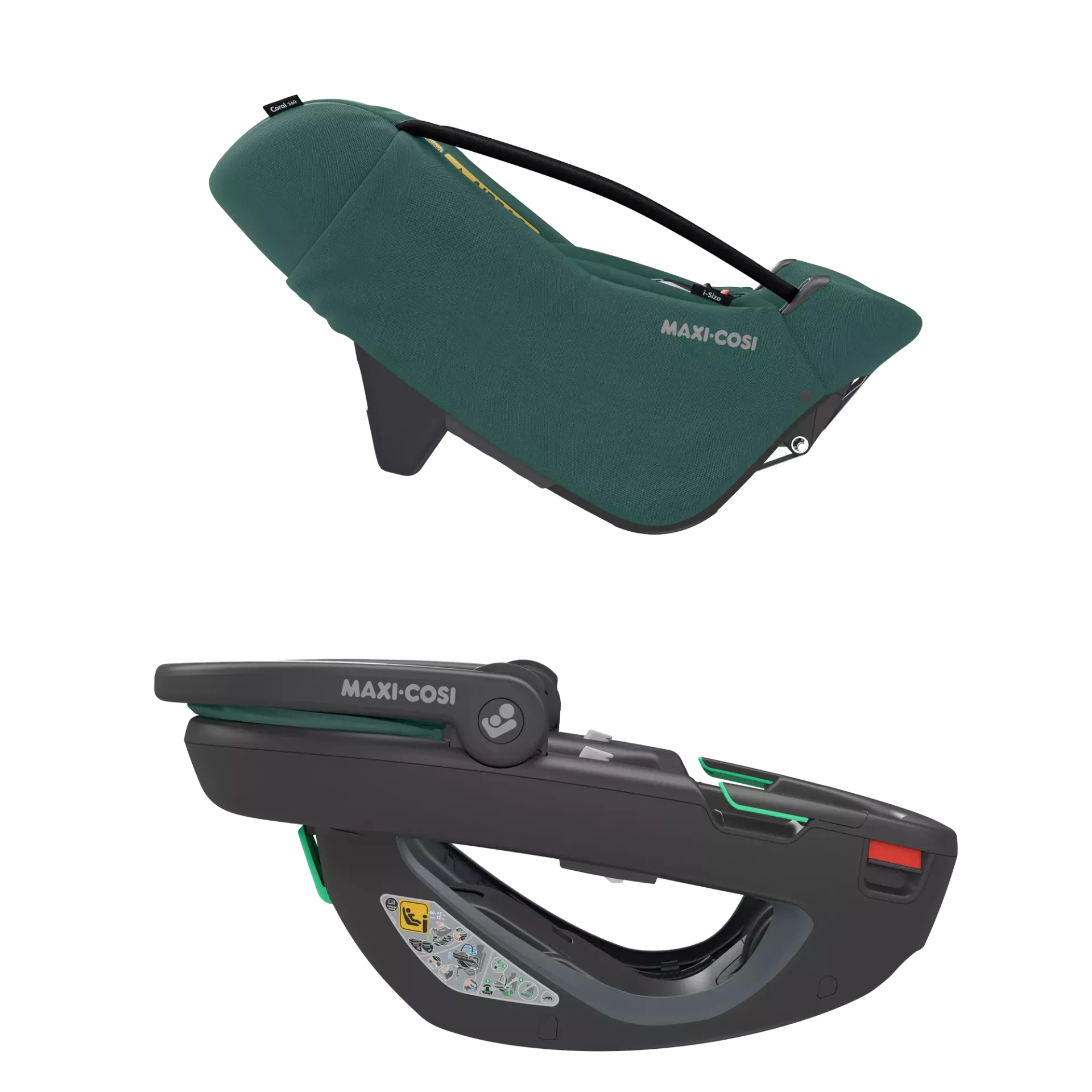 Maxi-Cosi Coral 360 + baza FamilyFix 360 Pro | Essential Green