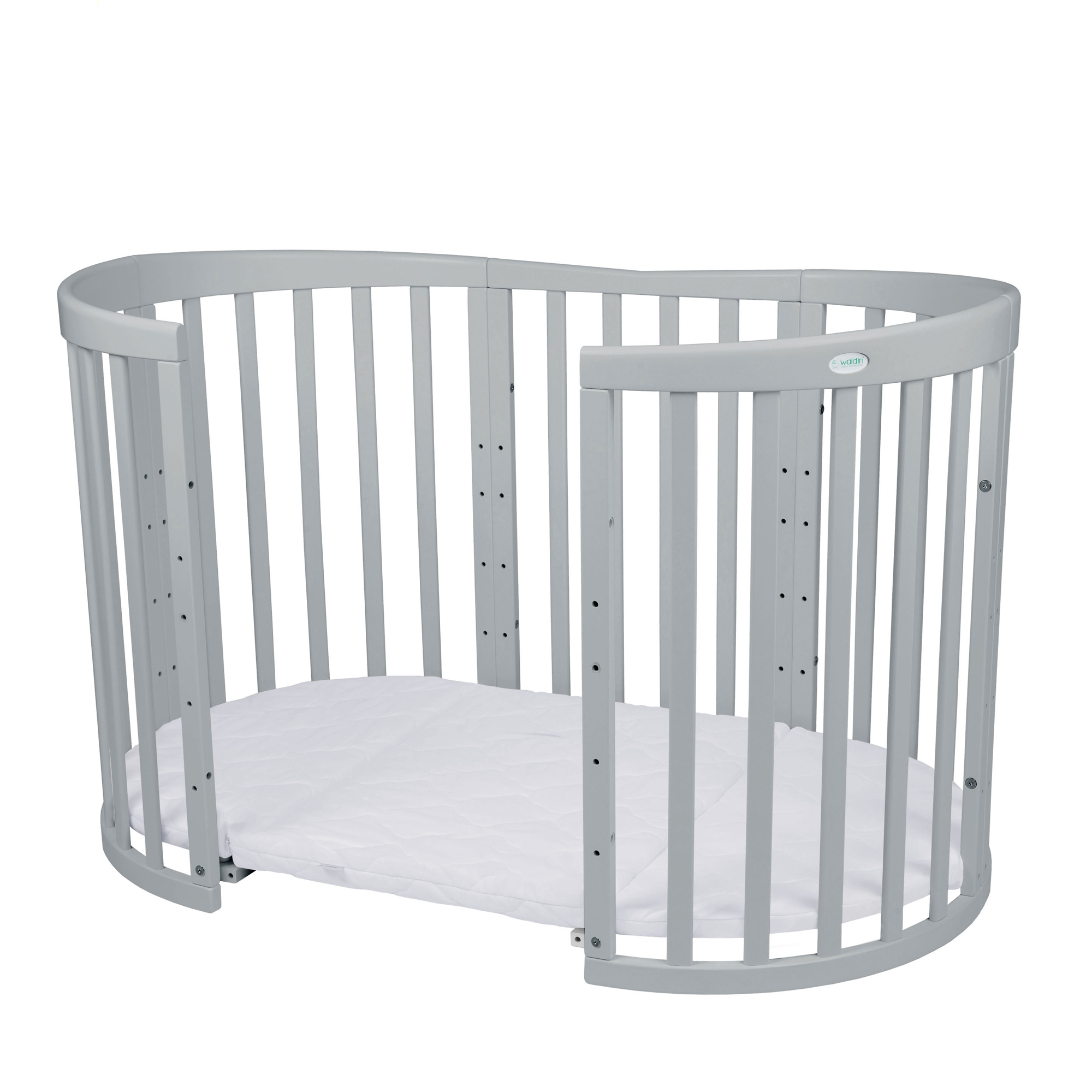 Waldin - owalne łóżeczko 7w1 | Grey Waldin - owalne łóżeczko 7w1 | Grey