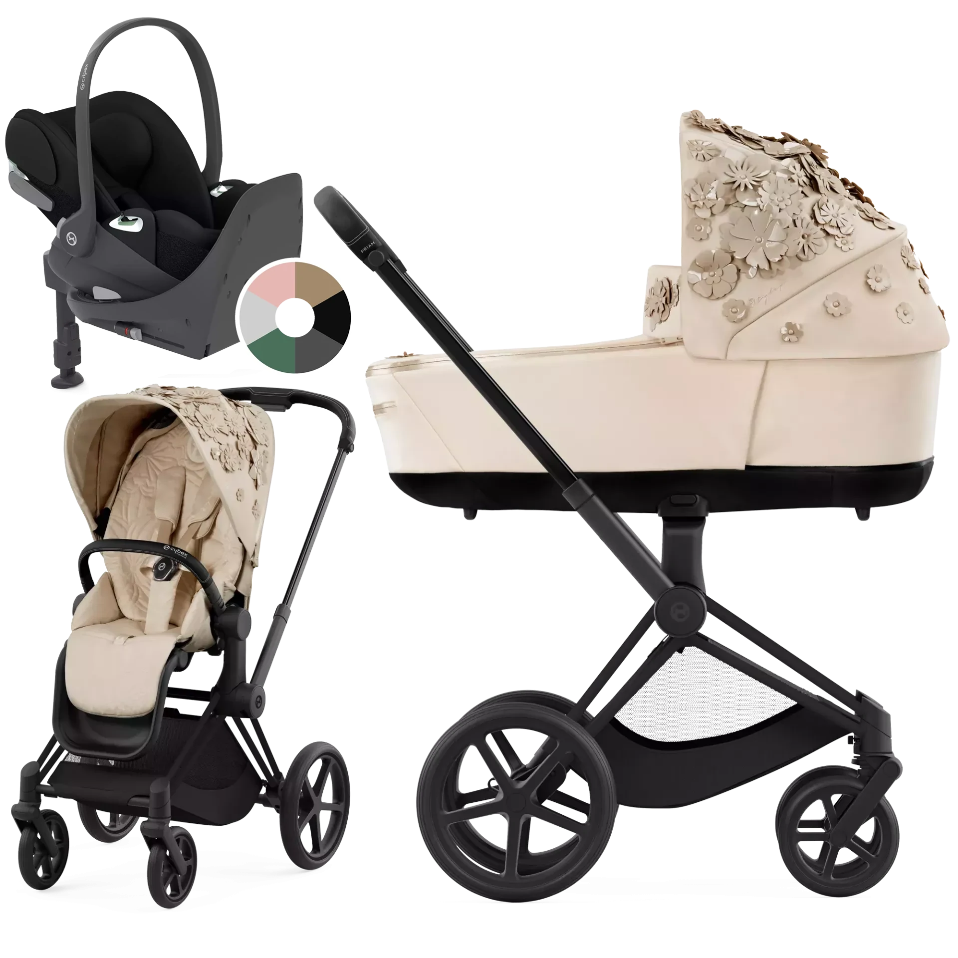 Cybex Priam 4.0 + Cybex Cloud T i-Size + baza T - 4w1 | Nude Beige - Fashion Collection