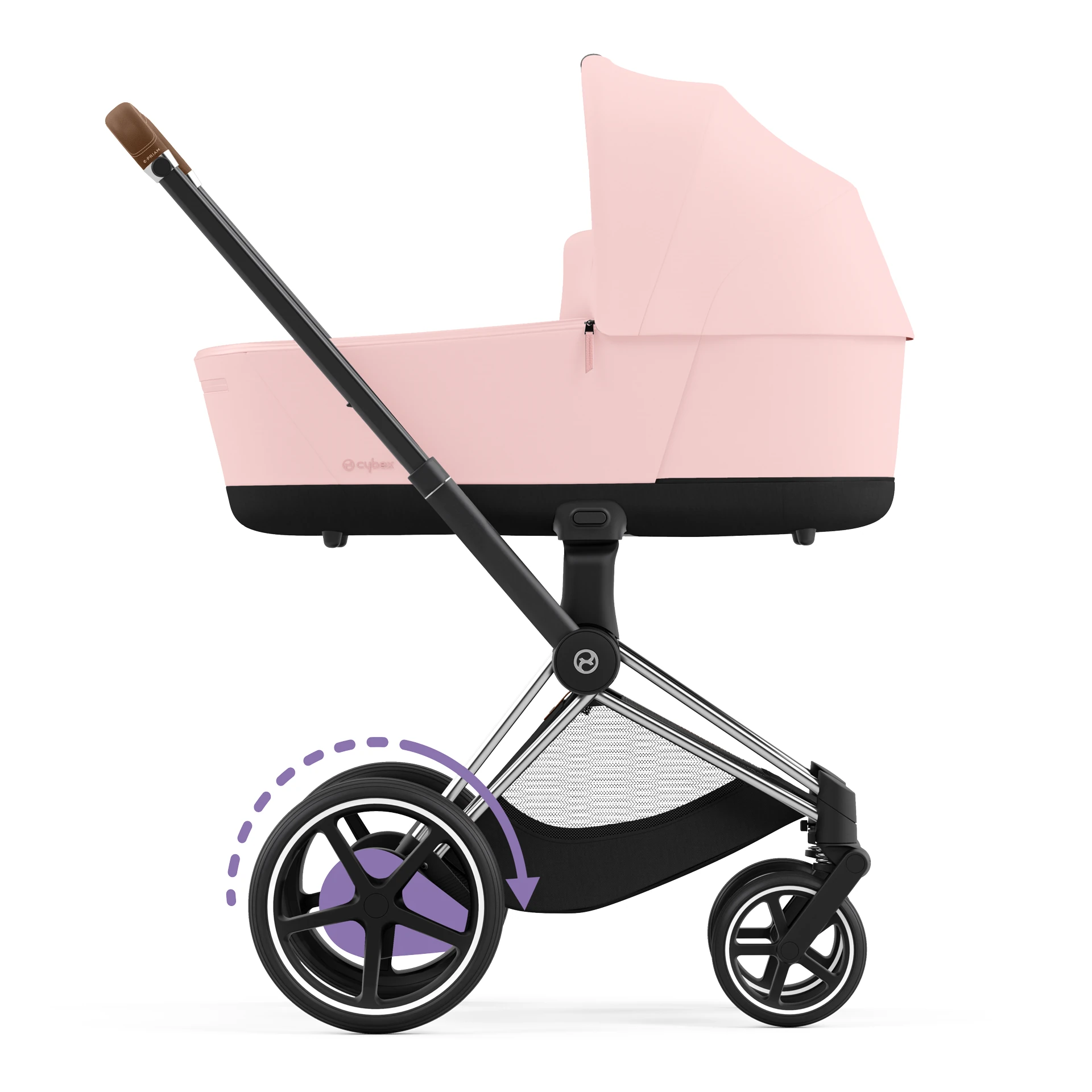 Cybex e-Priam 4.0 - 2w1 | Peach Pink (Chrome Brown Frame) Cybex e-Priam 4.0 - 2w1 | Peach Pink (Chrome Brown Frame)