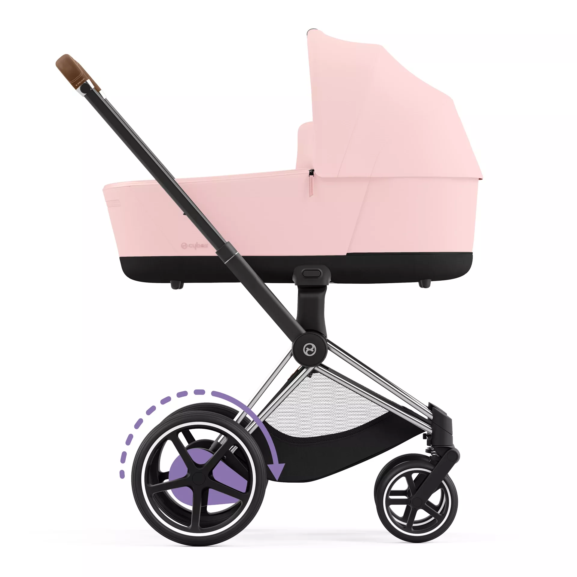 Cybex e-Priam 4.0 - 2w1 | Peach Pink (Chrome Brown Frame) Cybex e-Priam 4.0 - 2w1 | Peach Pink (Chrome Brown Frame)
