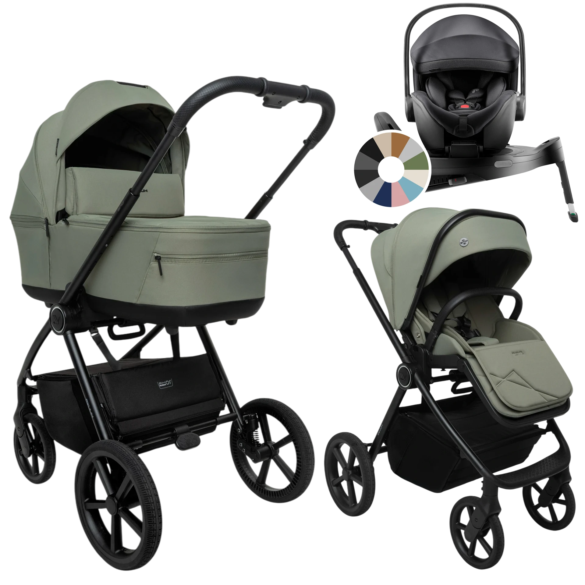 Muuvo One + Britax Römer Baby-Safe Pro + baza Vario 5Z +GRATIS - 4w1 | Olive