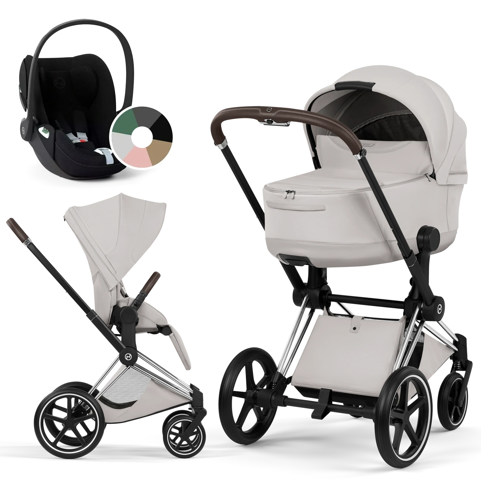 Cybex Priam 5.0 - wózek 3w1 | City Grey - Chrome (Style)