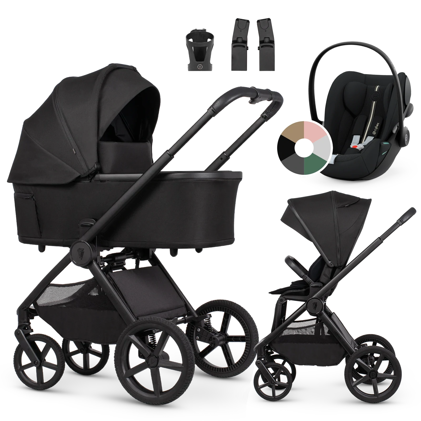 Venicci Upline 3 + Cybex Cloud G3 i-Size + AKCESORIA - 3w1 | Onyx