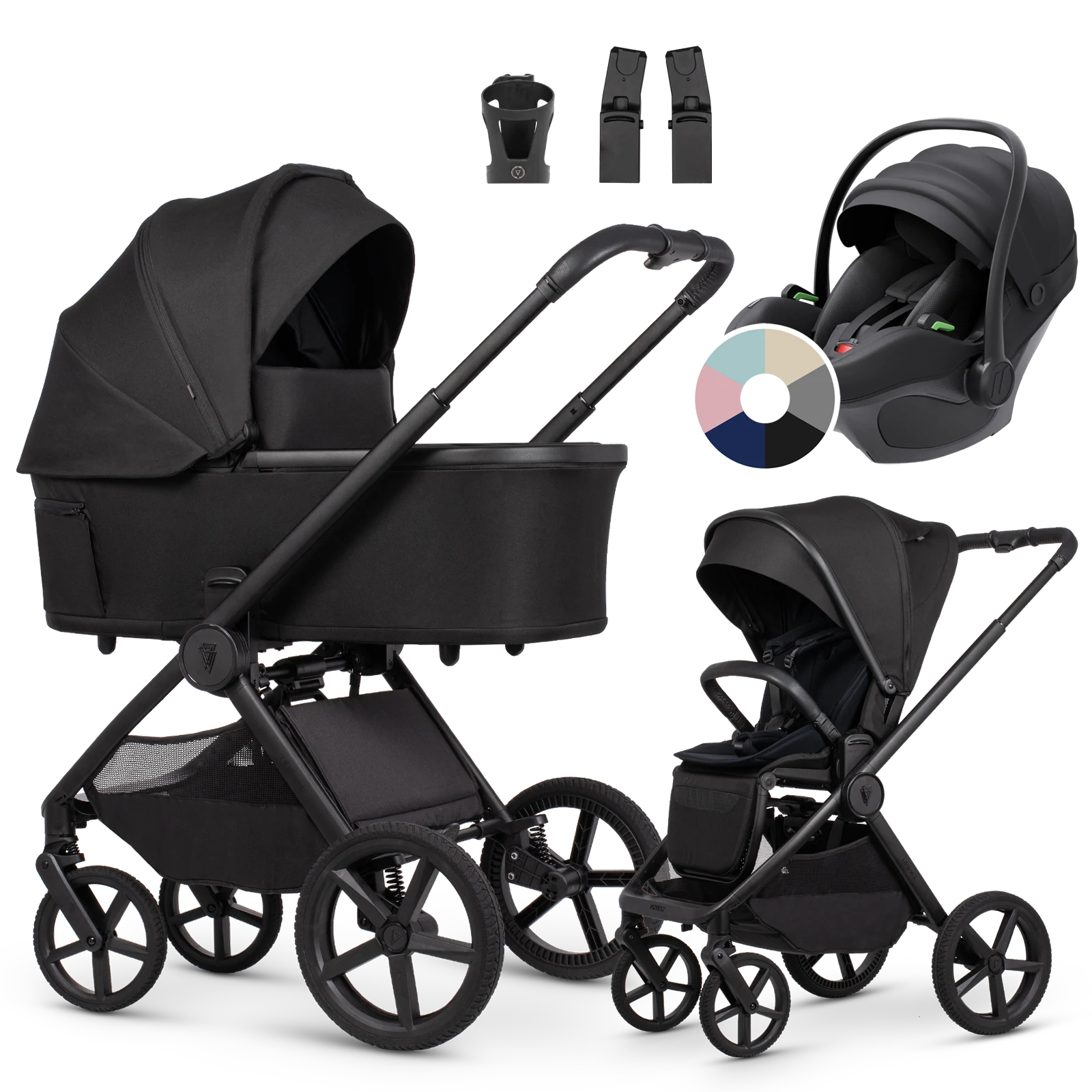 Venicci Upline 3 + Avionaut Pixel 3 + AKCESORIA - 3w1 | Onyx