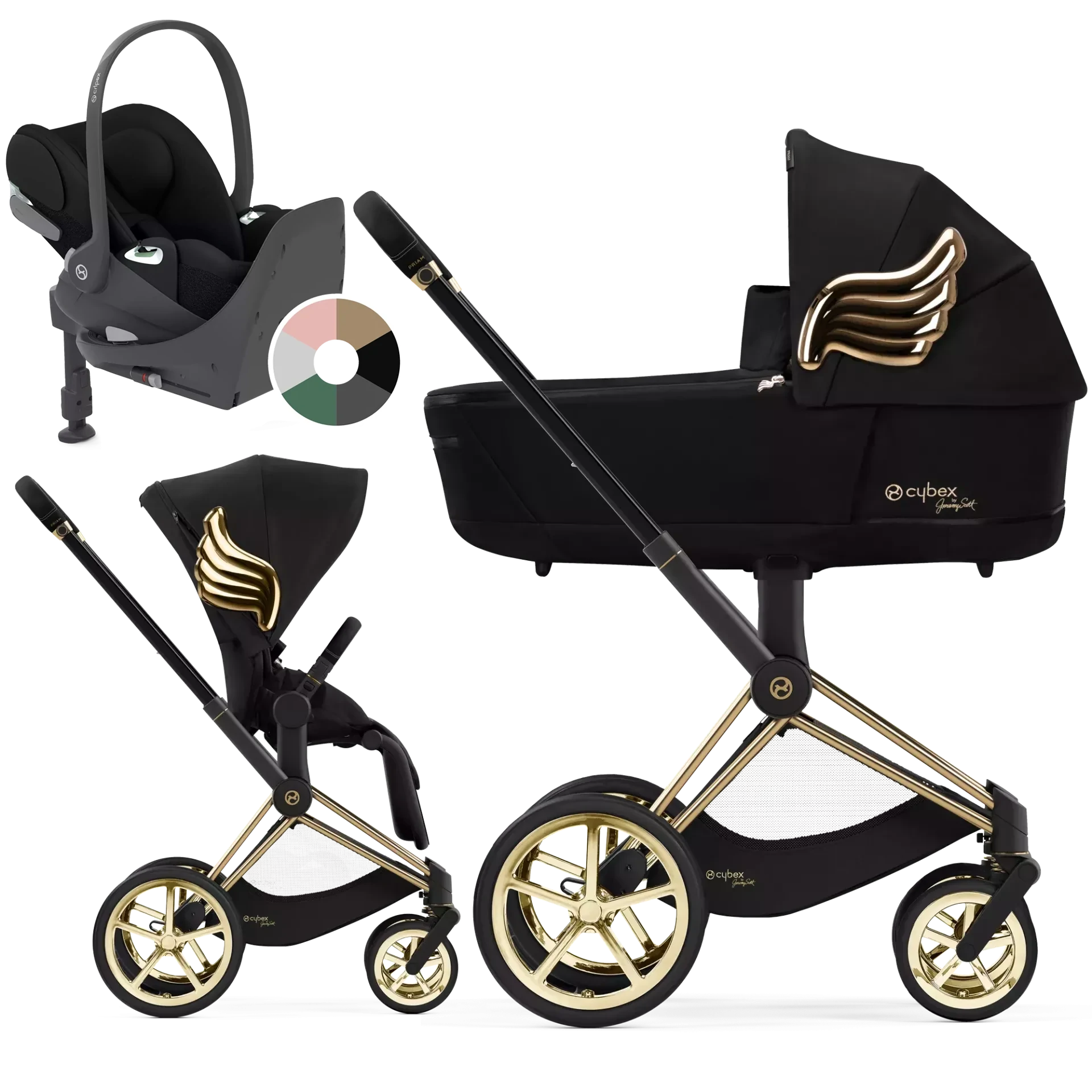 Cybex Priam 4.0 + Cybex Cloud T i-Size + baza T - 4w1 | Wings - Design Collaborations