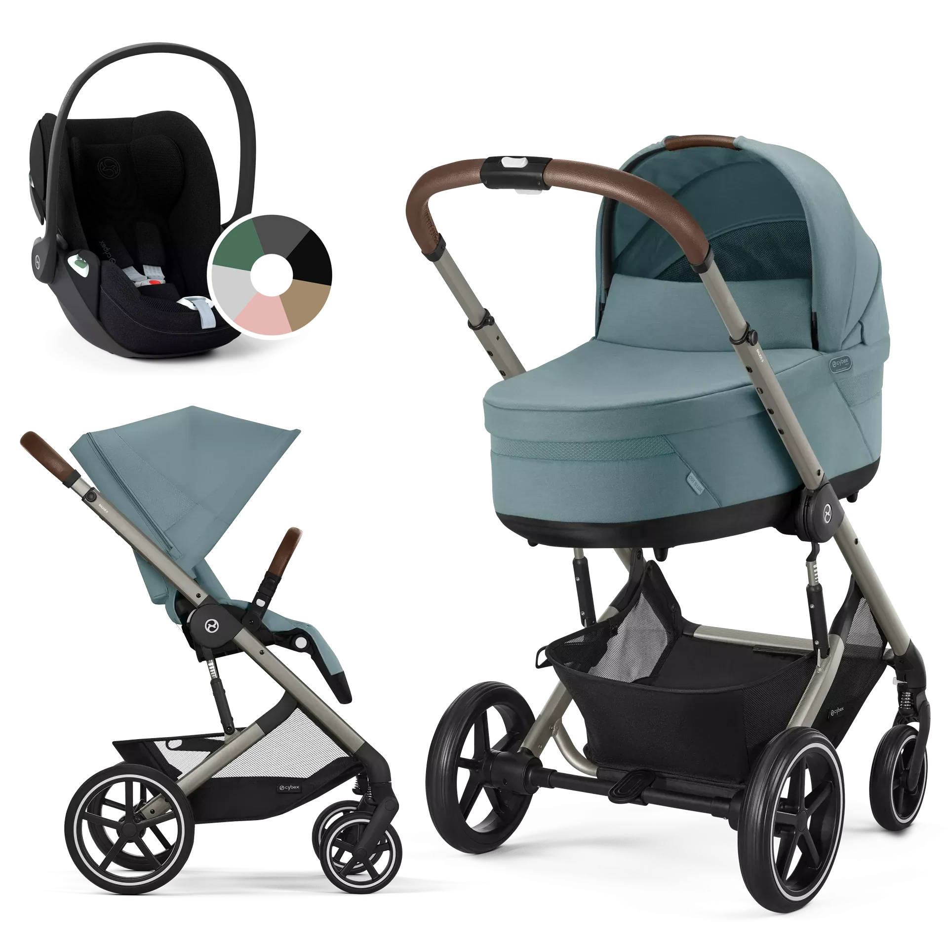 Cybex Balios S Lux + Cybex Cloud T i-Size - wózek 3w1 | Stormy Blue