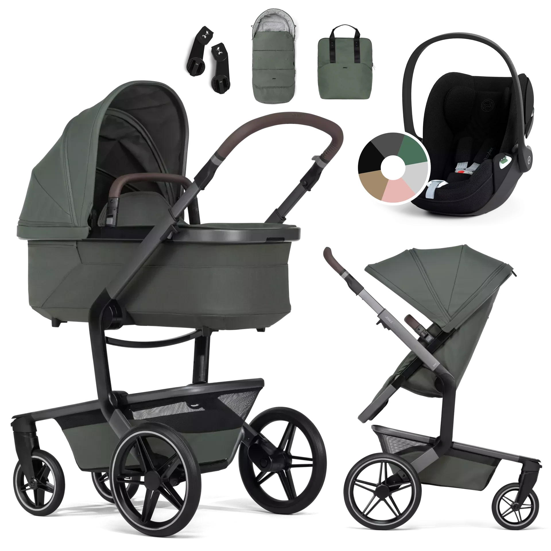 Joolz Day5 + Cybex Cloud T i-Size +GRATISY - 3w1 | Forest Green