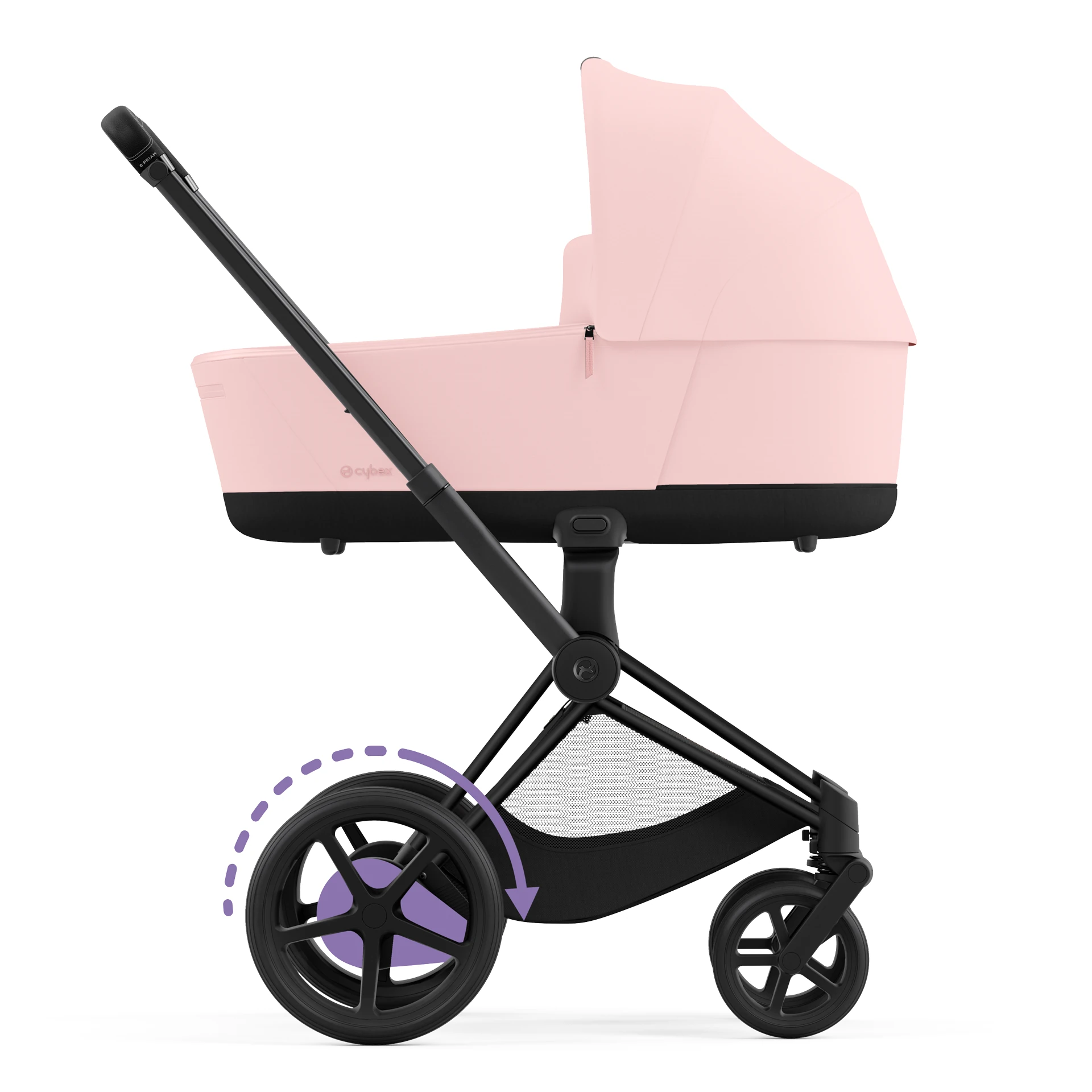 Cybex e-Priam 4.0 - 2w1 | Peach Pink (Matt Black Frame) Cybex e-Priam 4.0 - 2w1 | Peach Pink (Matt Black Frame)