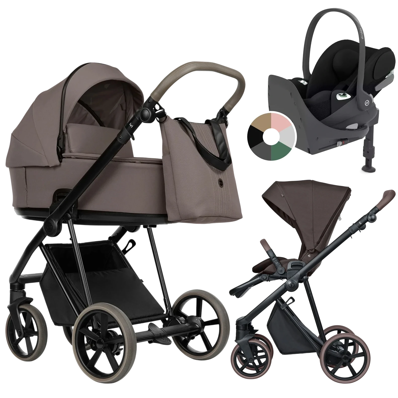 Roan Ivi 2.0 Vintage + Cybex Cloud T + baza T + GRATIS - 4w1 | Mocca Frappe