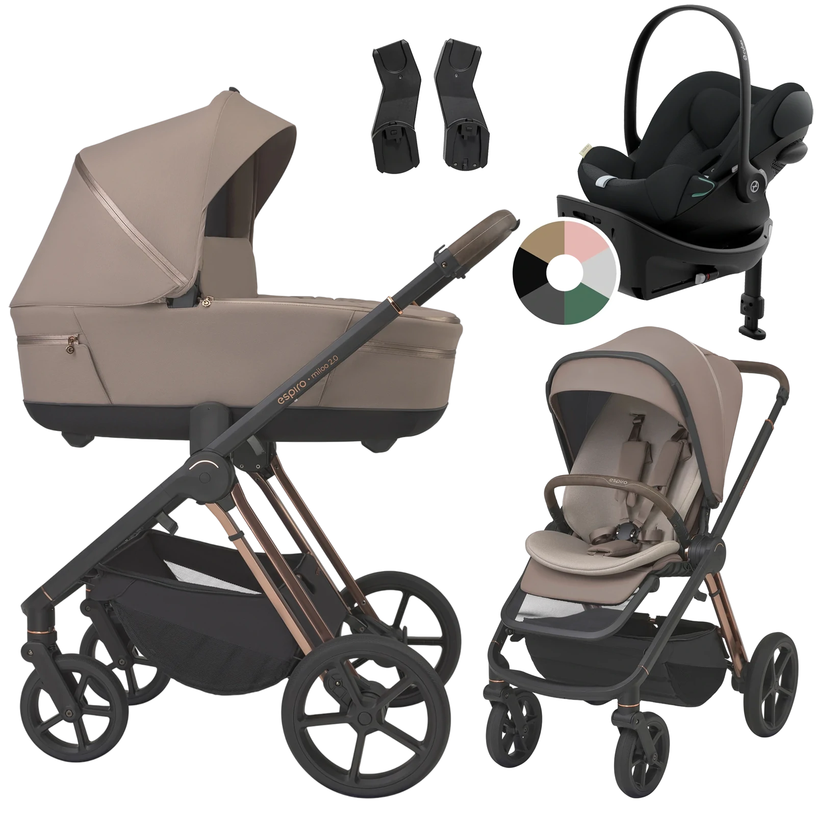 Espiro Miloo 2.0 + Cybex Cloud G + baza G +GRATIS - 4w1 | 309 Tasty Cappuccino