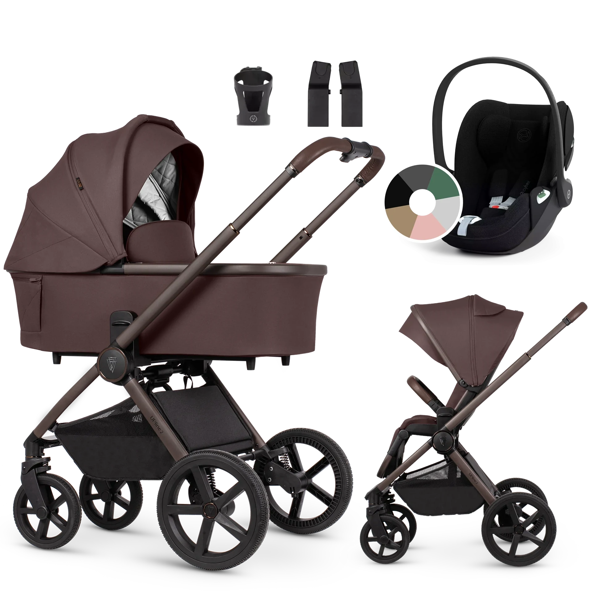 Venicci Upline 2 + Cybex Cloud T i-Size +AKCESORIA - 3w1 | Burgundy Venicci Upline 2 + Cybex Cloud T i-Size +AKCESORIA - 3w1 | Burgundy