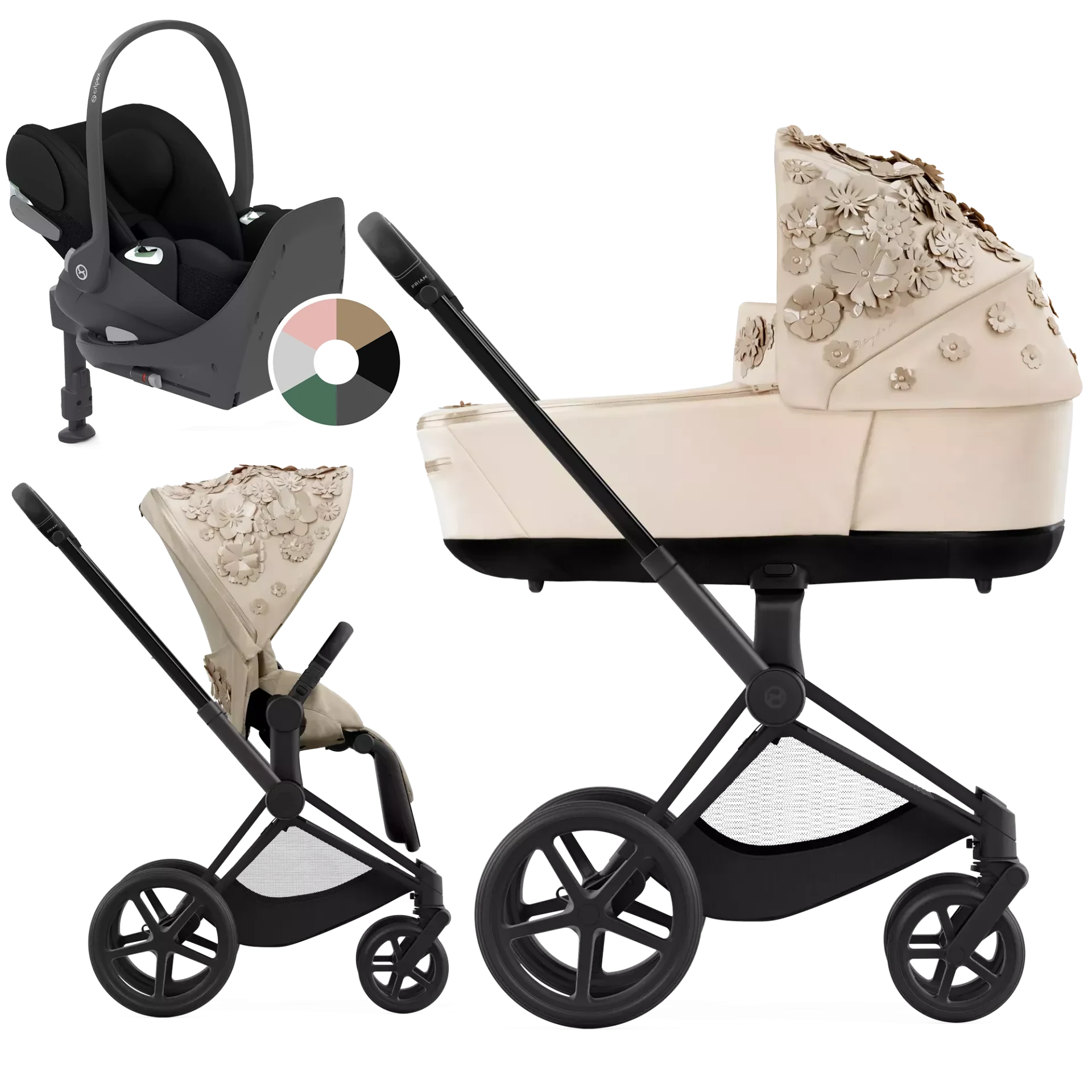 Cybex Priam 4.0 + Cybex Cloud T i-Size + baza T - 4w1 | Nude Beige - Fashion Collection
