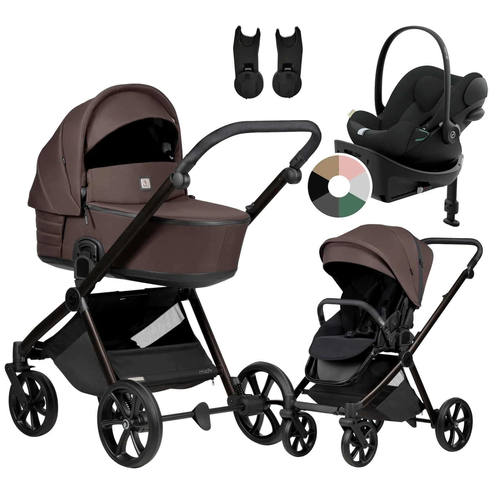Tutis Mio 3 Plus + Cybex Cloud G3 + baza G3 + GRATIS - 4w1 | 024 Coffee Brown