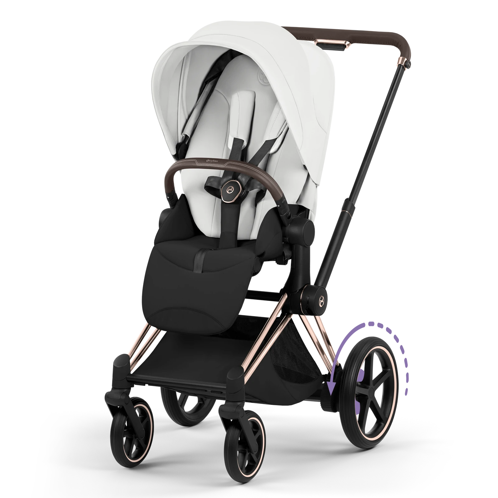 Cybex e-Priam 5.0 - wózek 2w1 | Off White - Rosegold (Style)