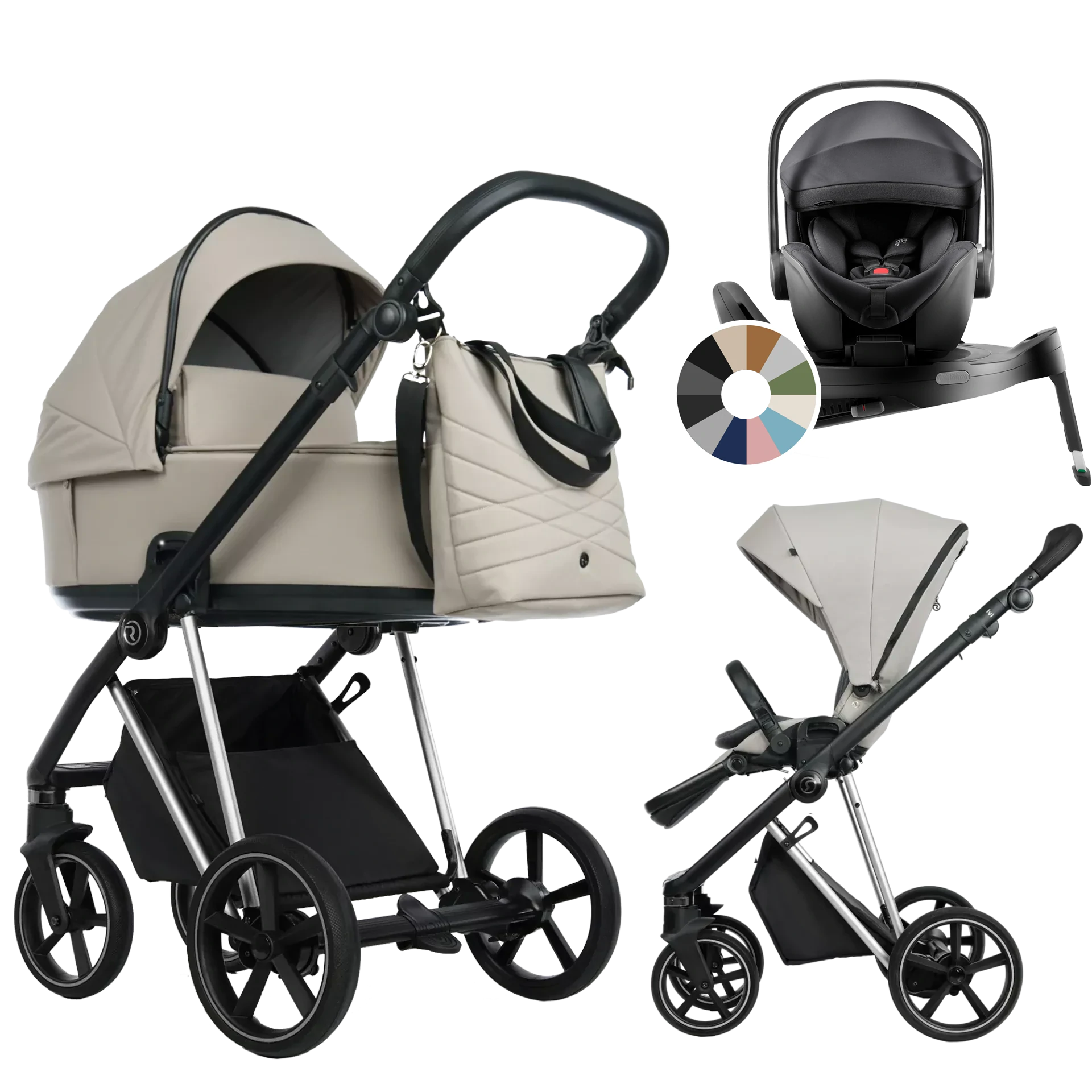 Roan Ivi 2.0 + Britax Römer Baby-Safe Pro + baza Vario 5Z +GRATIS - 4w1 | Sesame Champagne