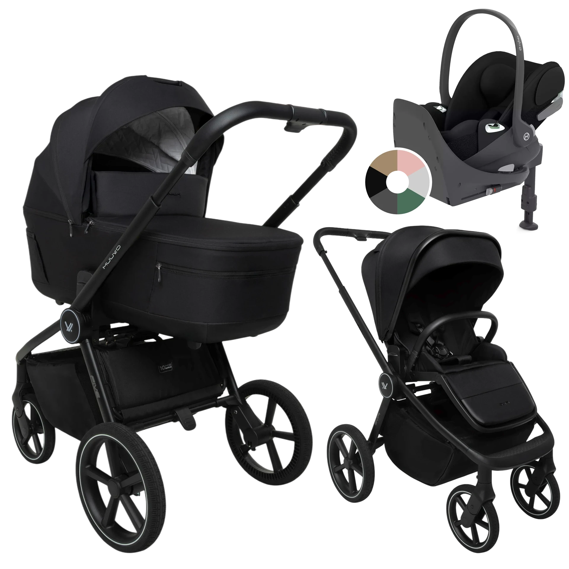 Muuvo Five + Cybex Cloud T + baza T +GRATIS - 4w1 | Classic Black