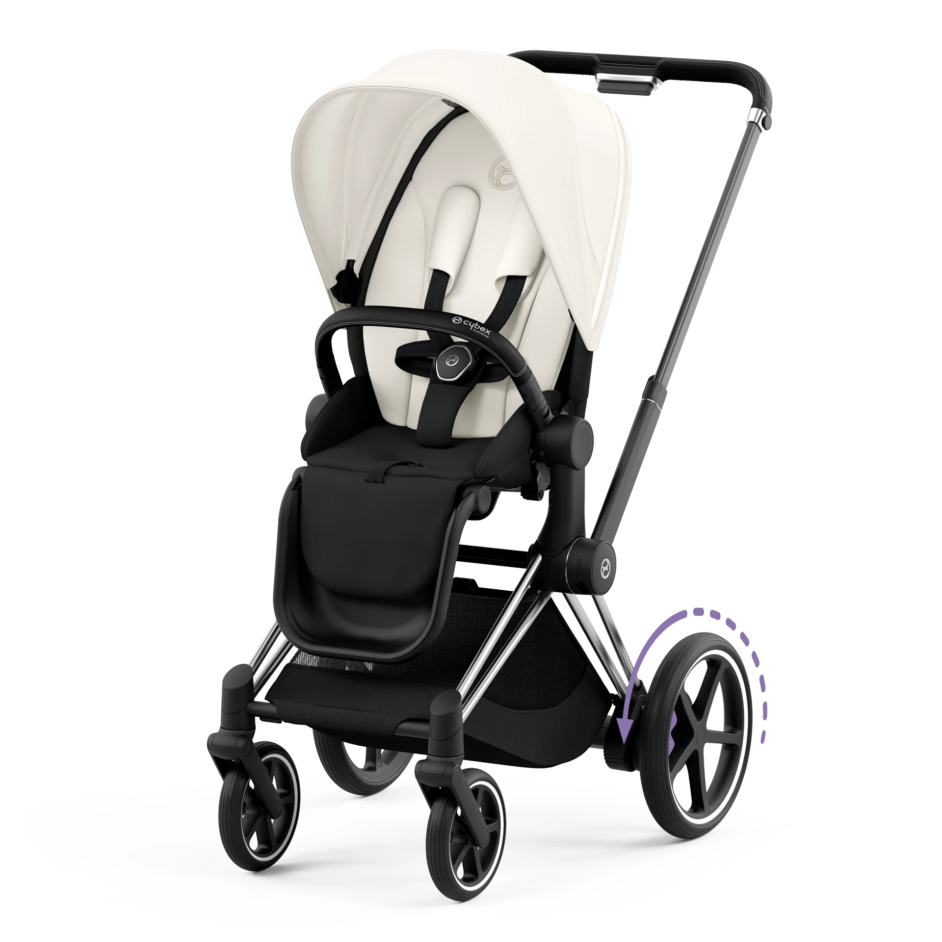 Cybex e-Priam 4.0 - 2w1 | Off White (Chrome Black Frame) Cybex e-Priam 4.0 - 2w1 | Off White (Chrome Black Frame)