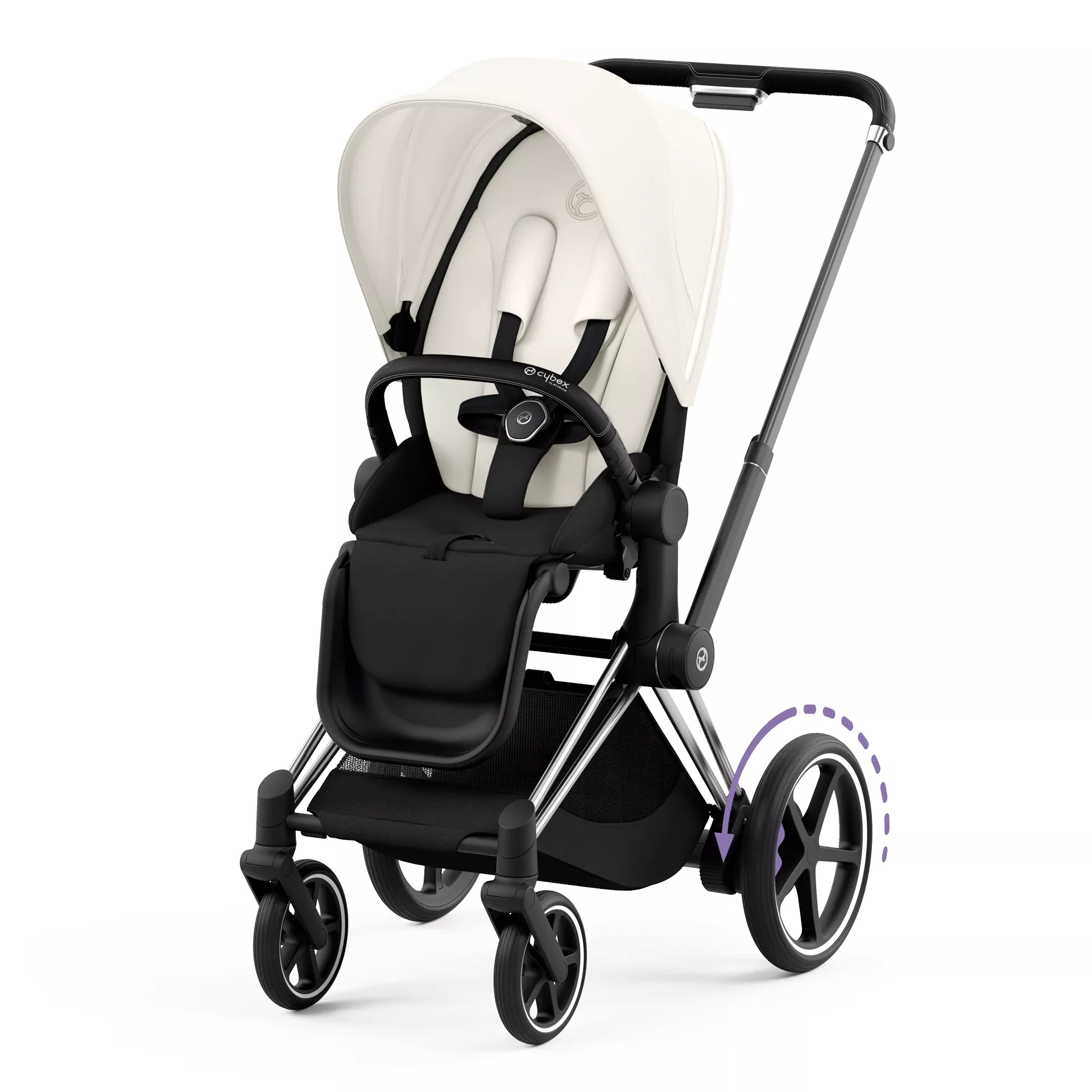 Cybex e-Priam 4.0 - 2w1 | Off White (Chrome Black Frame) Cybex e-Priam 4.0 - 2w1 | Off White (Chrome Black Frame)