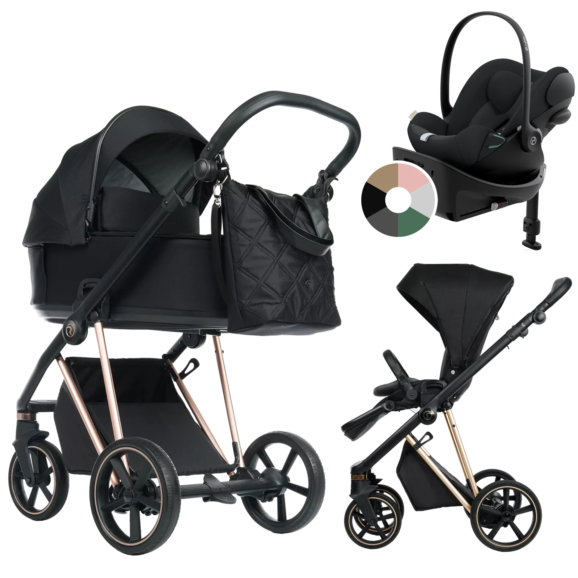 Roan Ivi 2.0 + Cybex Cloud G + baza G +GRATIS - 4w1 | Raven Rosegold