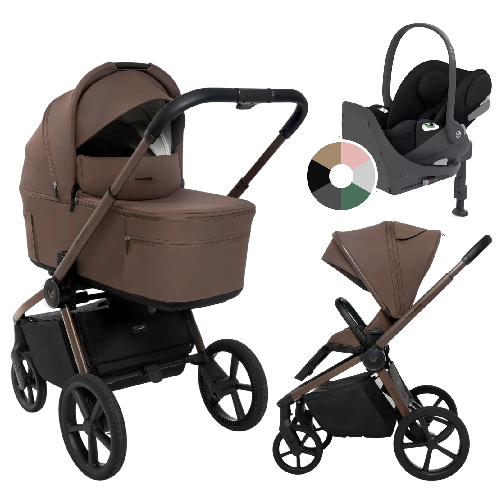 Muuvo Fold + Cybex Cloud T + baza T + GRATIS - 4w1 | Dark Chocolate