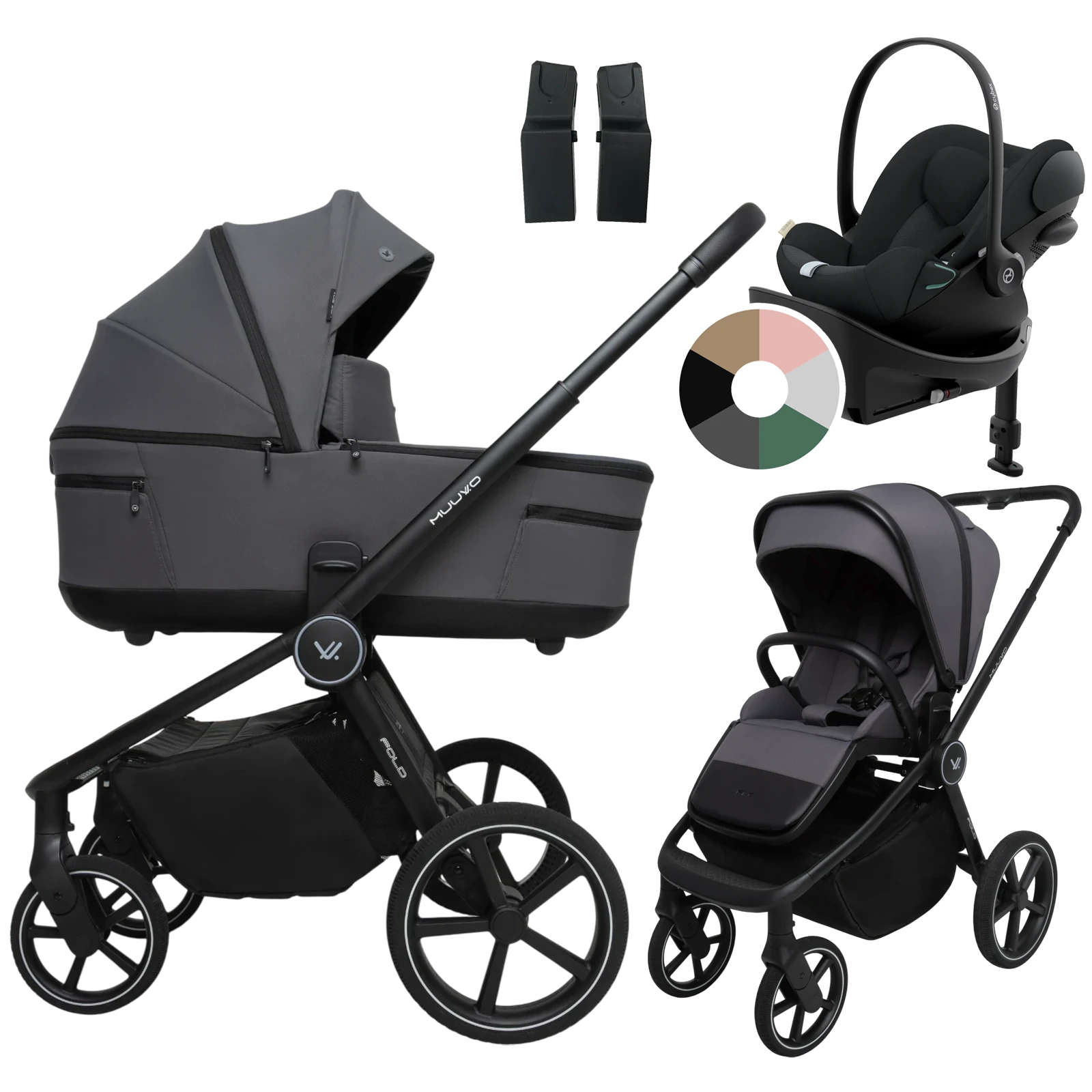 Muuvo Fold + Cybex Cloud G3 + baza G3 + GRATIS - 4w1 | Iron Graphite