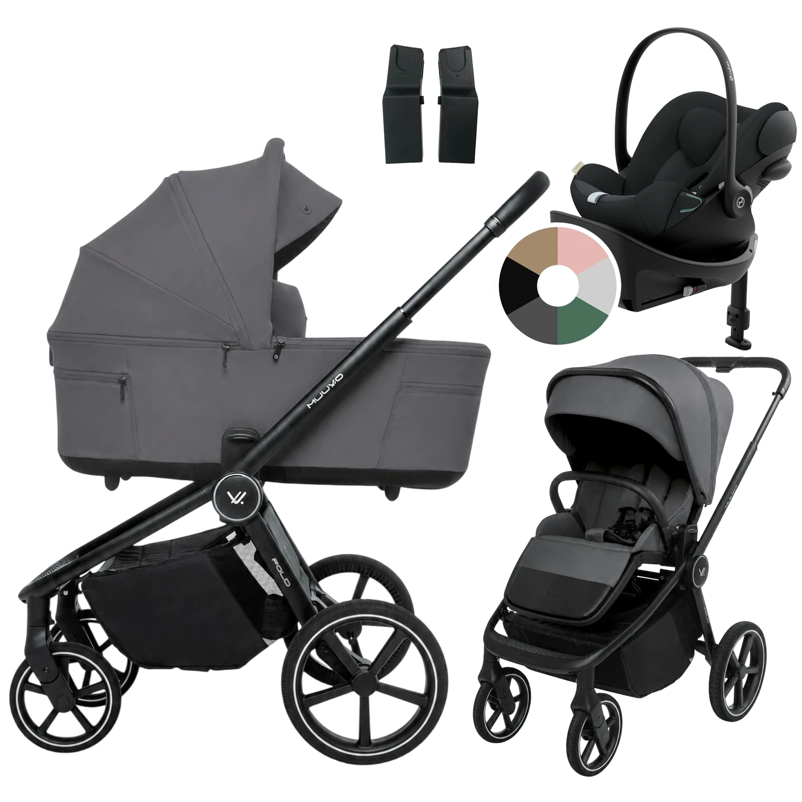 Muuvo Fold + Cybex Cloud G3 + baza G3 + GRATIS - 4w1 | Iron Graphite